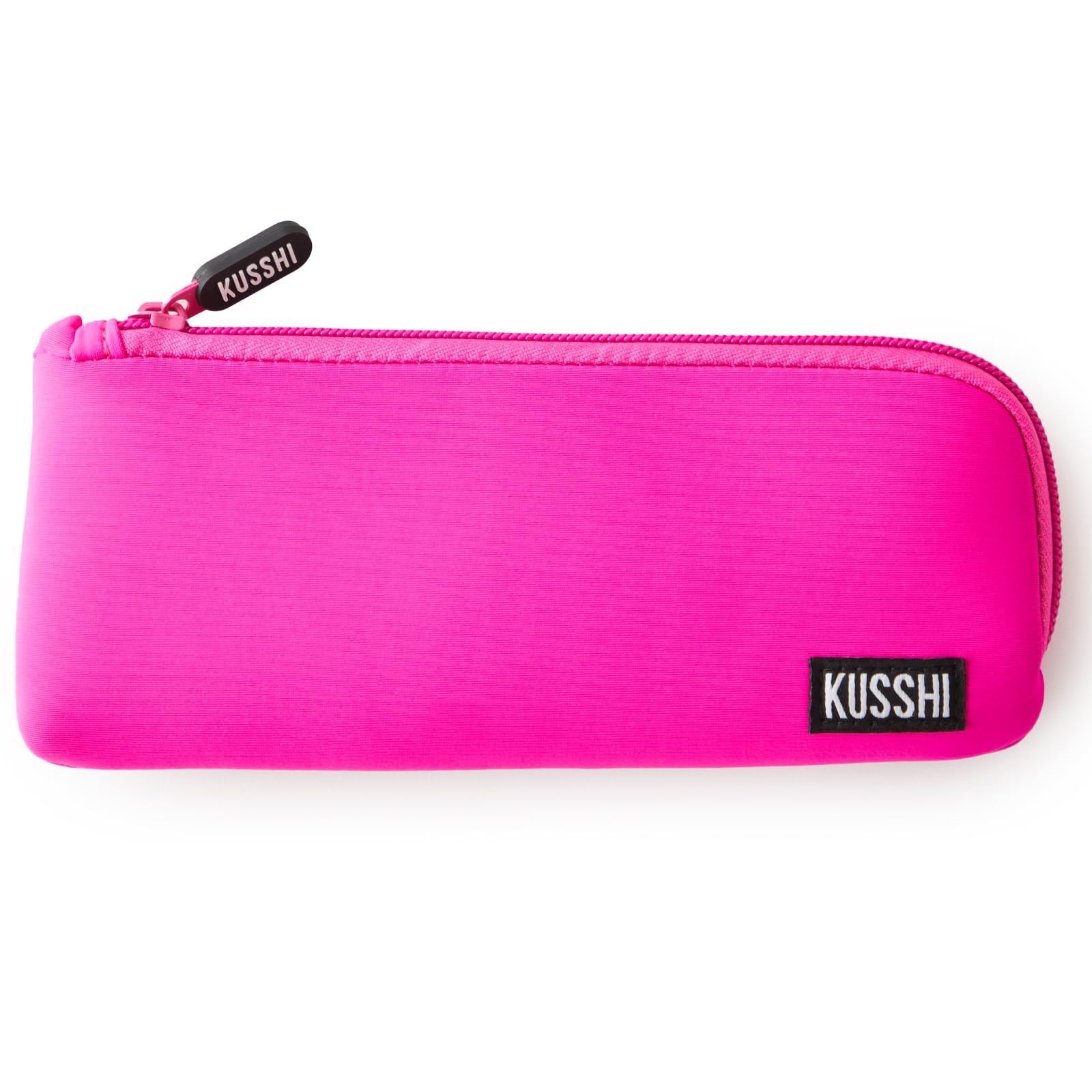 KUSSHI Neoprene Zipper Makeup Brush Pouch & Travel Pencil Case - Waterproof Organizer for Beauty Tools, Cosmetics Brushes, Pens & Small Accessories | Perfect for Travel, Home Storage & Makeup Artist Kits