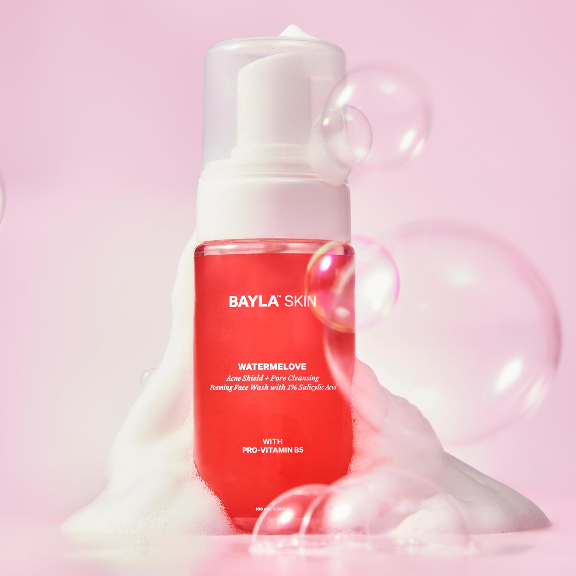 Bayla Skin Watermelon Anti-Acne Face Wash with 1% Salicylic Acid - Sulfate-Free Foaming Cleanser for Acne, Blackheads & Whiteheads - Gentle & Odorless 100ml - Perfect for Daily Skincare & Sensitive Skin