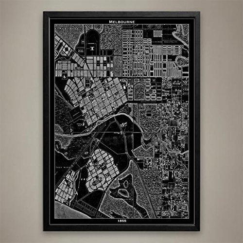 Melbourne Map Print Wall Art - Home & Office Decor for Living Room