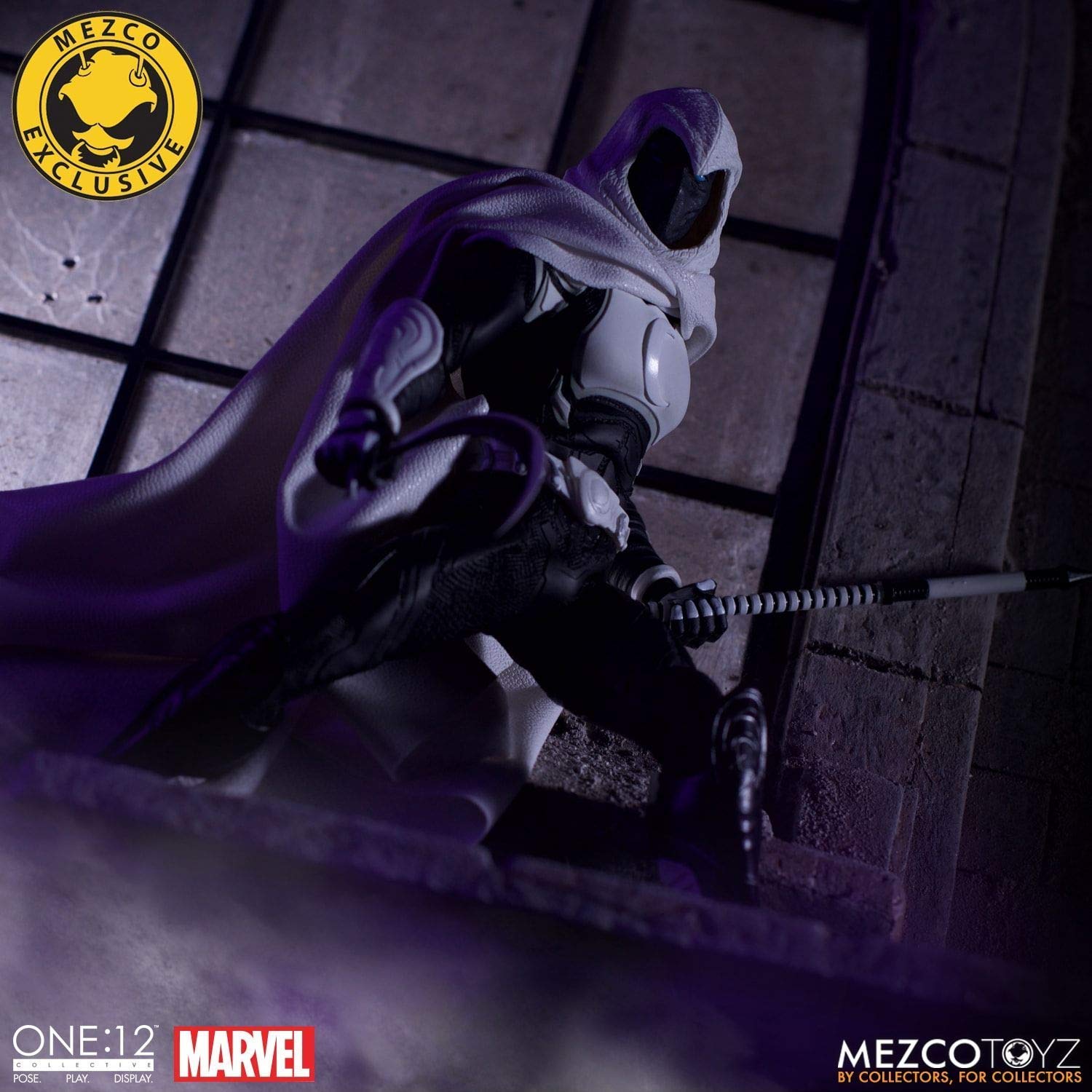 Mezco One:12 Collective Marvel Moon Knight Crescent Edition Exclusive 6-Inch Action Figure - Collectible Toy for Display, Cosplay, and Marvel Fans