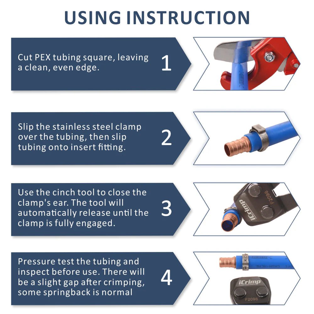 Ratchet PEX Clamp Tool Kit for 3/8