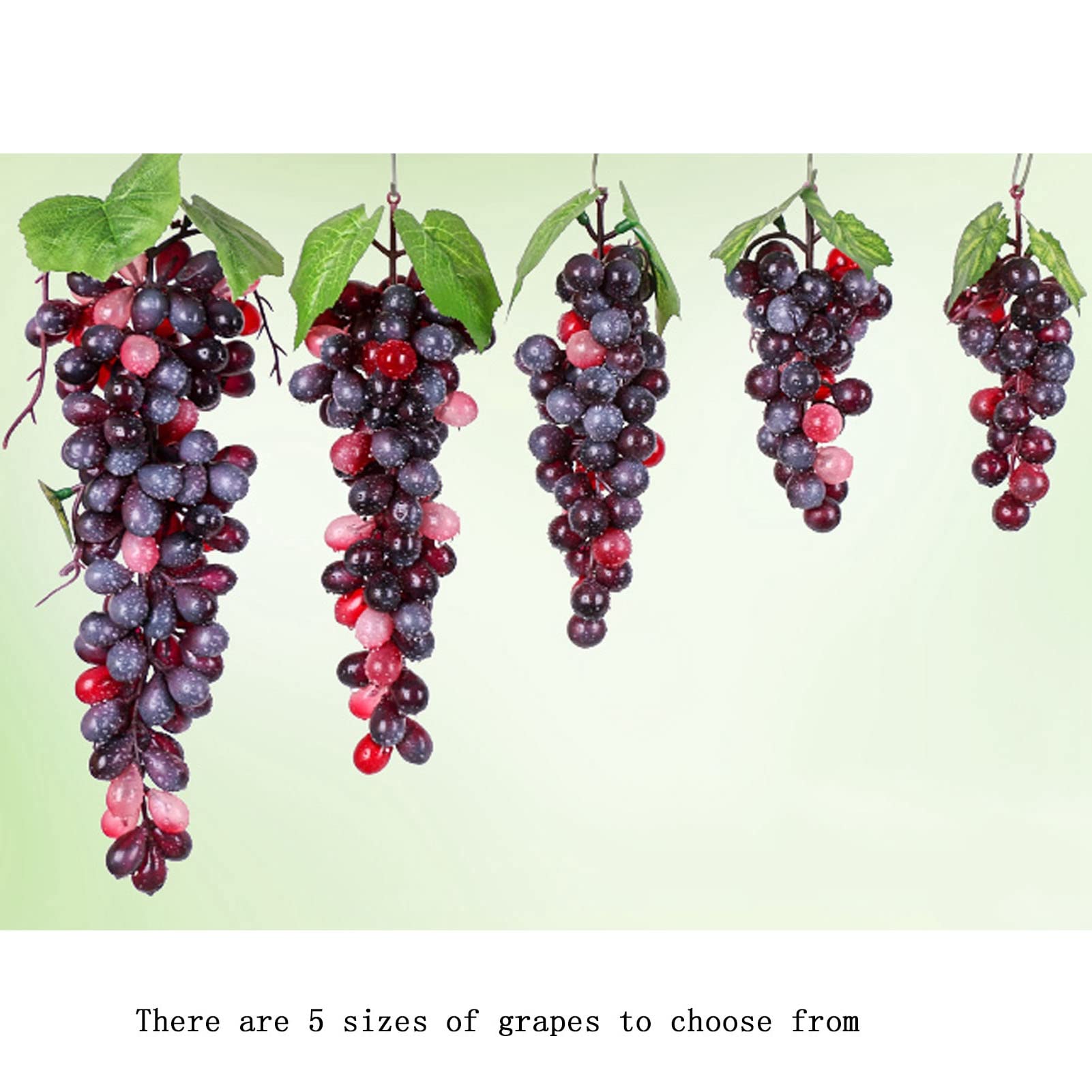 2 Pack Artificial Agate Green Grapes - Realistic Simulation Grape Clusters for Home Kitchen Decor, Wedding Party Centerpieces, Wine Bar Display, Still Life Sketching & Photography Props (60 Grains, 9 Inches) - Perfect for Table Settings, DIY Crafts, and Artistic Projects