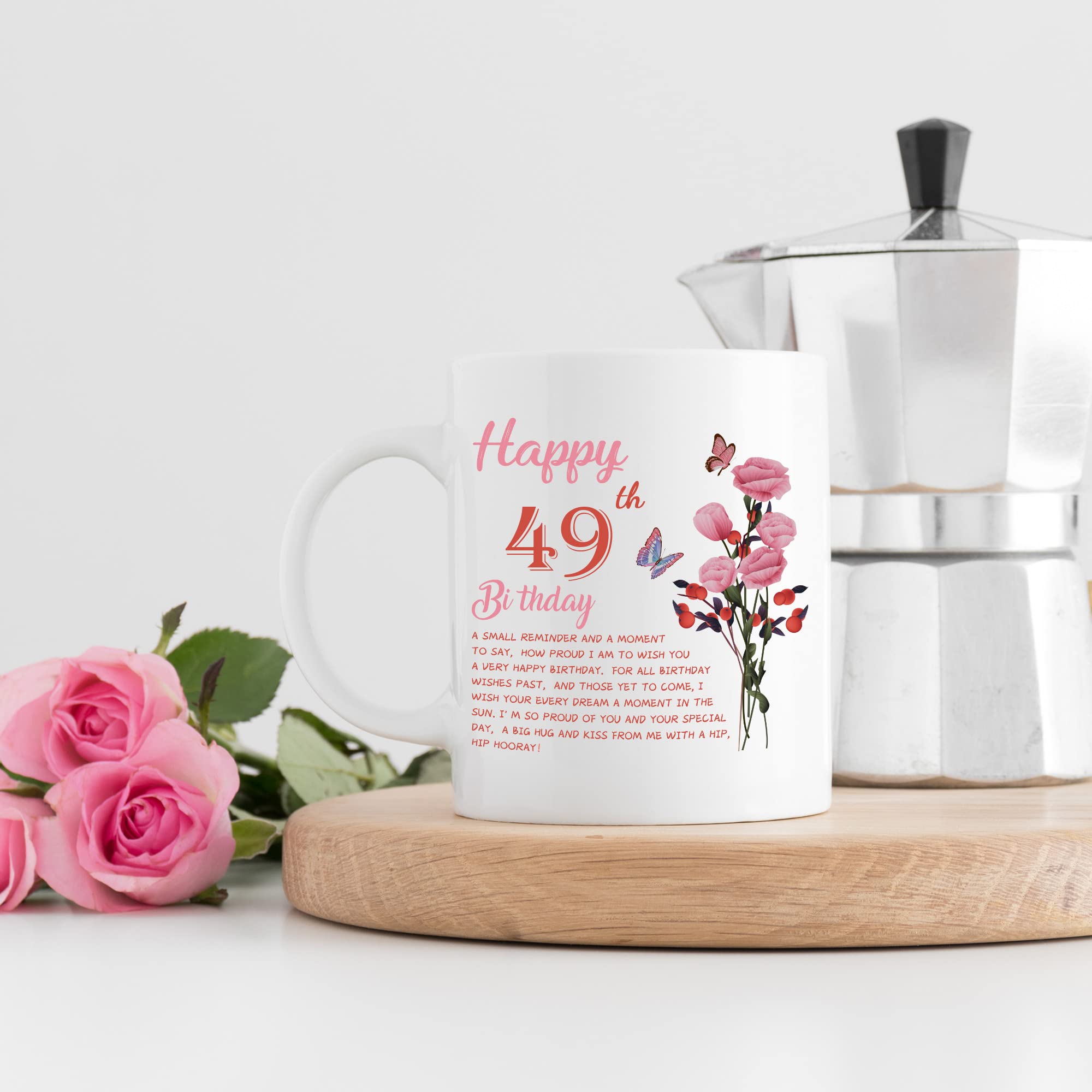 49th Birthday Gifts for Women - Funny 49th Birthday Coffee Mug for Wife, Mom, Sister, Aunt & Coworker - 11oz Ceramic Cup with Inspirational Quote - Perfect for Office, Home & Birthday Celebrations