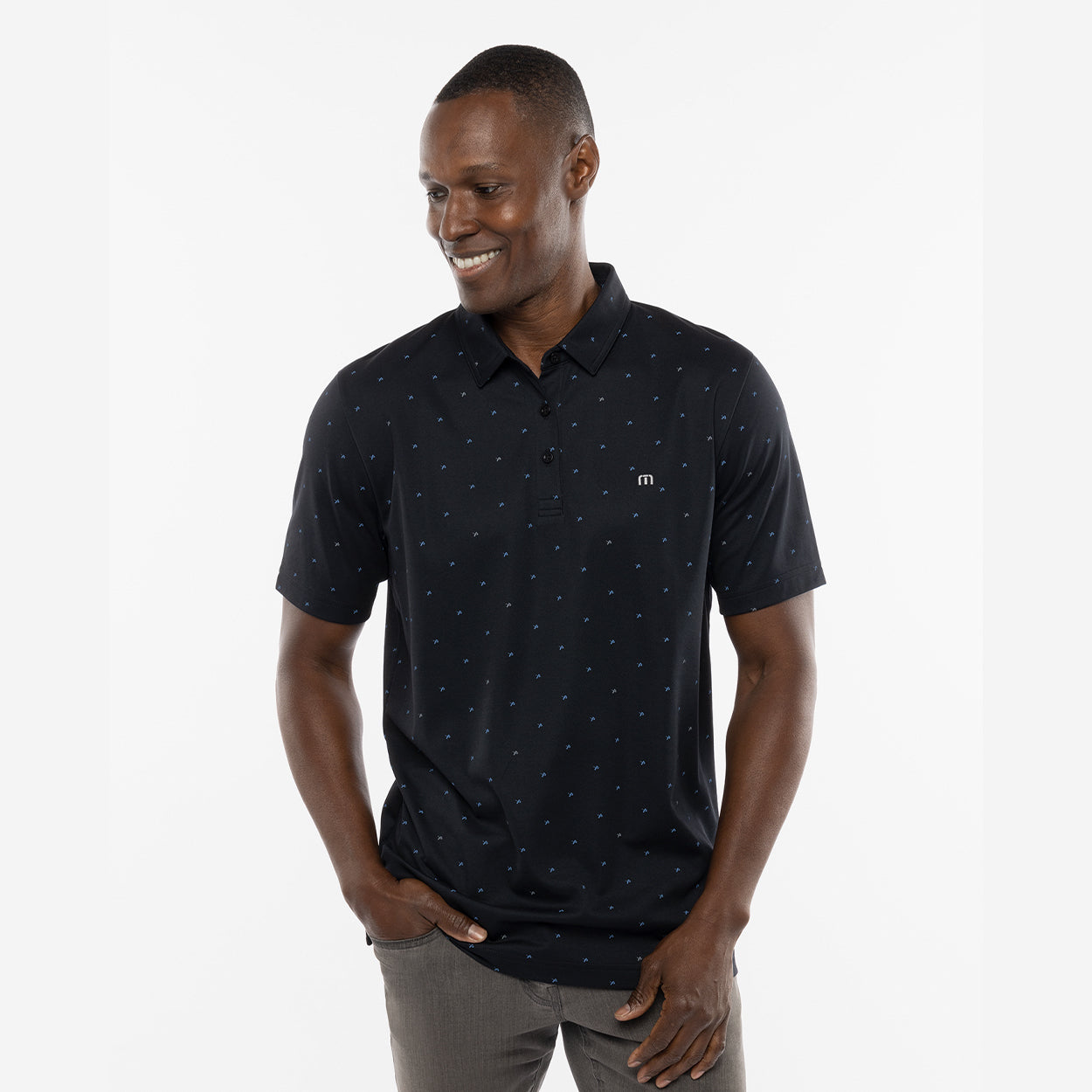 Bauer Travis Mathew On The Screws Polo Shirt for Men - Stylish Black Golf & Casual Wear - Perfect for Golfing, Work, and Everyday Outfits