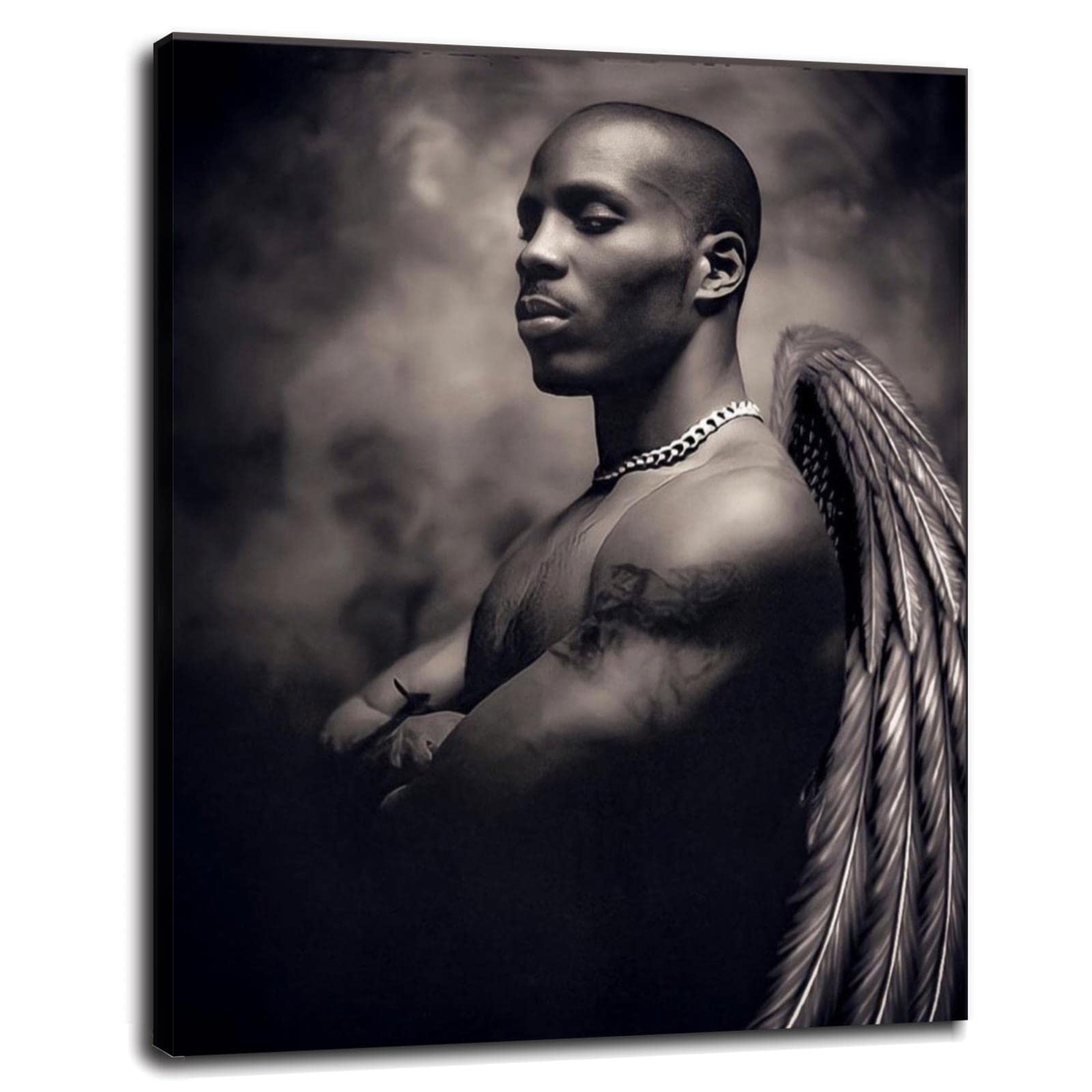 ViviArt Dark Man X Hip Hop R&B Trap Music Canvas Print - Dead Rapper Memorial Wall Art Poster (32x24 Inches Framed) for Home, Office & Bedroom Decor - Perfect for Music Lovers & Urban Style Interiors