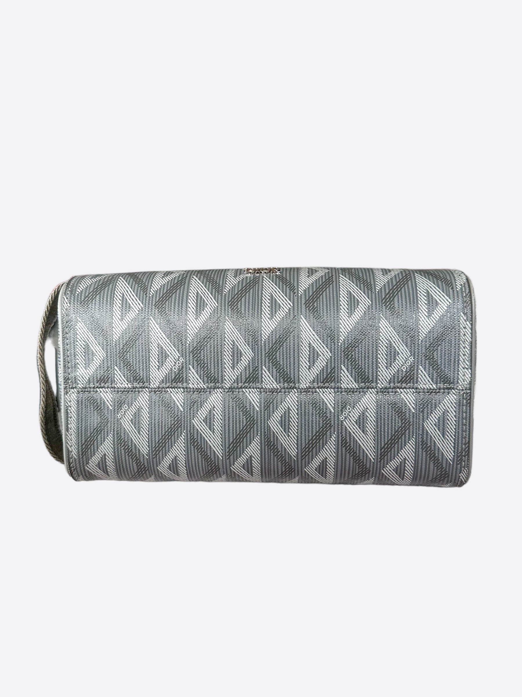 Dior Grey CD Diamond Lingot Toiletry Pouch - Luxury Cosmetic Bag for Travel & Everyday Essentials | Perfect for Makeup, Skincare & Jewelry Storage
