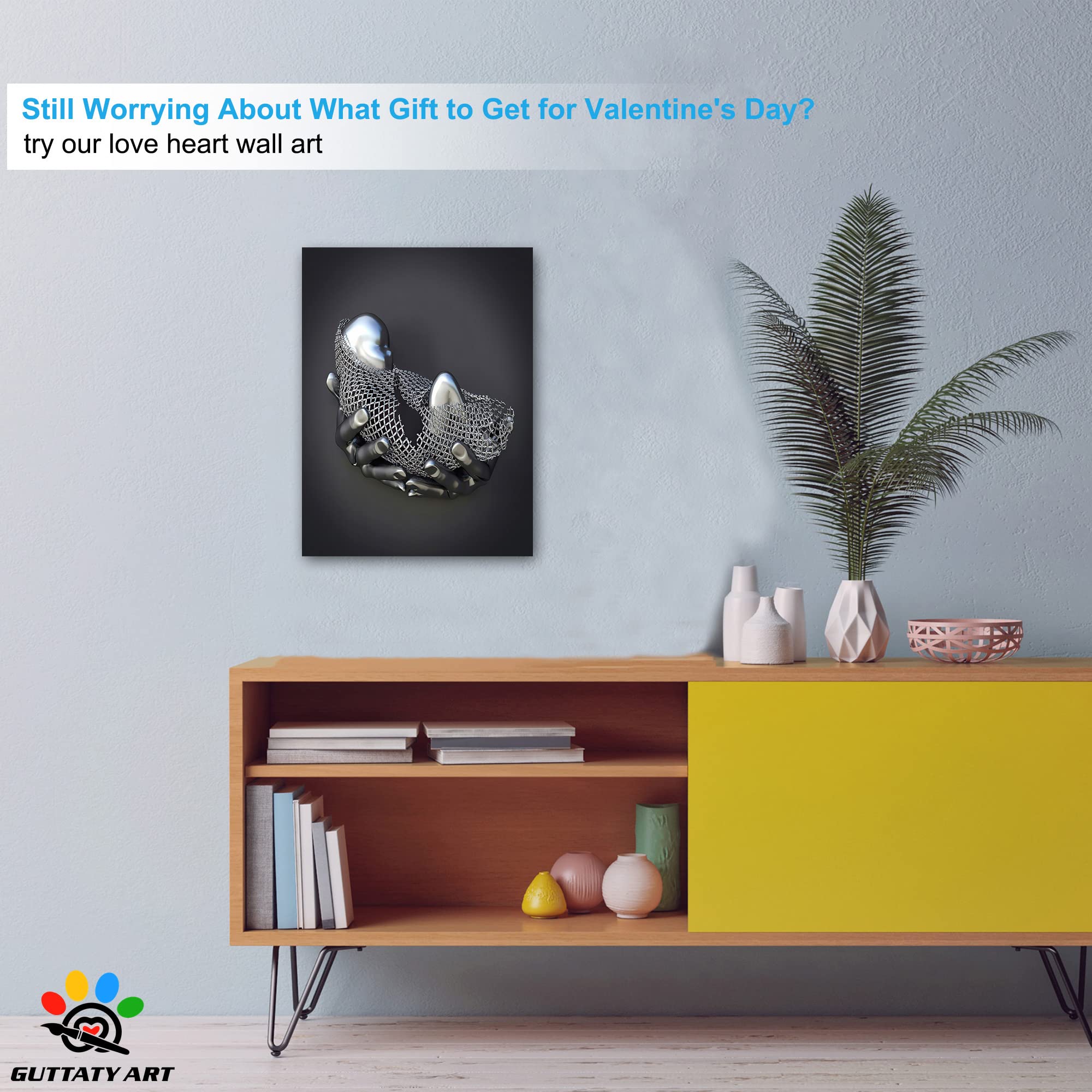 3D Metal Effect Framed Canvas Wall Art - Modern Silver Baby Theme for Mother's Day, Living Room & Bedroom Decor - 18x24 Inches - Perfect Gift for Mom, Nursery & Home Interior Design