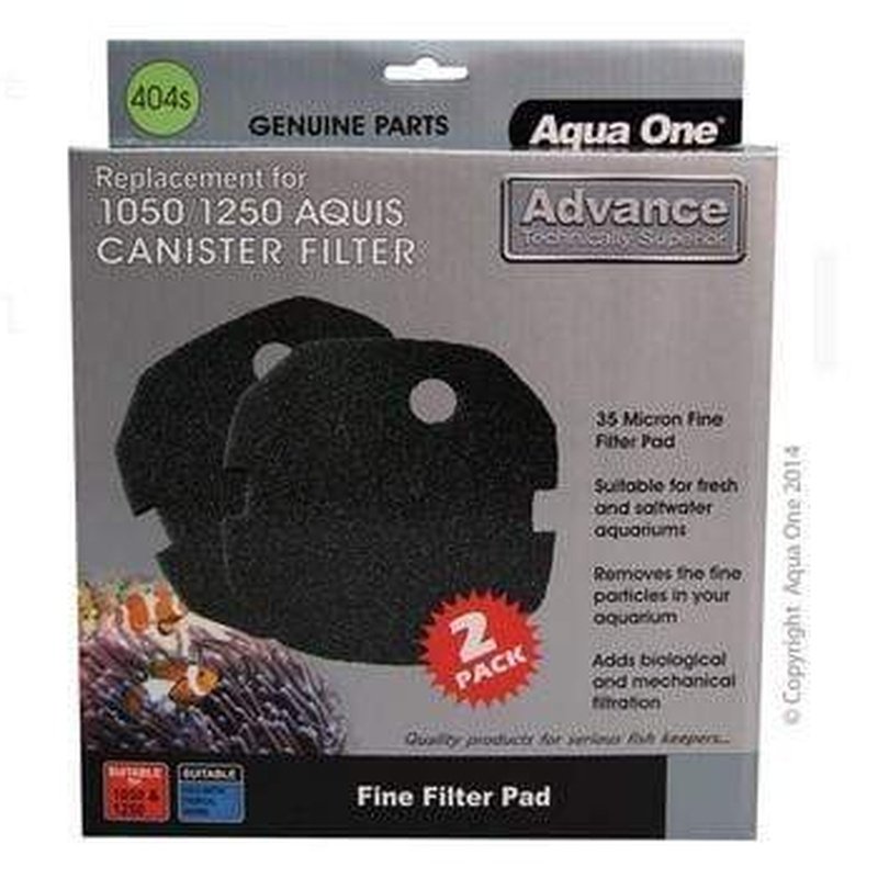 Aqua One Sponge Filter Media 35ppi 2-Pack (404s) – Compatible with Aquis 1050/1250 & Grandview 290 Aquariums – High Porosity for Superior Biological Filtration – Perfect for Freshwater and Saltwater Fish Tanks