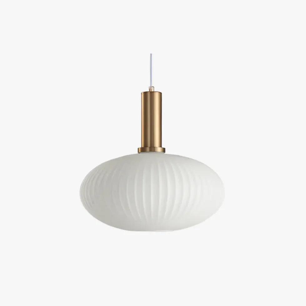 Modern White Glass LED Pendant Light for Bedroom - Dimmable Hanging Fixture with Warm Light, Perfect for Dining Room, Kitchen Island, and Living Room Decor