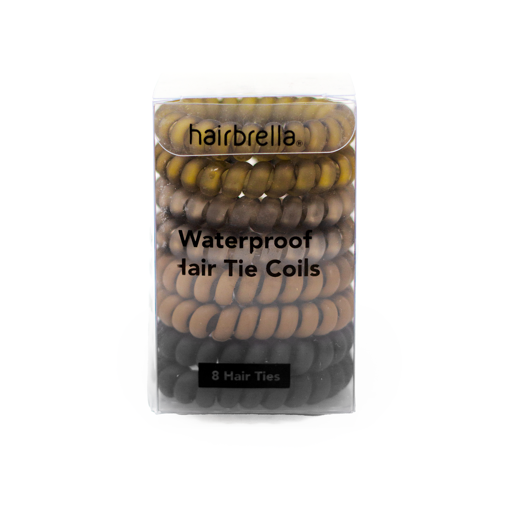 Waterproof Spiral Hair Ties for Women - 8 Pack No Slip Elastic Hair Bands for Running, Swimming, Yoga & Workout - Gentle on Hair No Crease Ponytail Holders