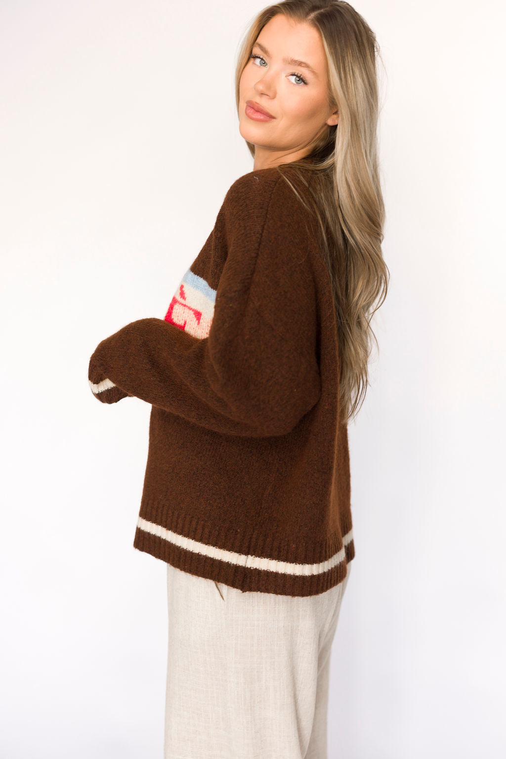 Apres Pullover Sweater Top in Chocolate Brown | Women's Casual Knit Sweater | Perfect for Fall & Winter Outfits, Coffee Dates and Cozy Evenings