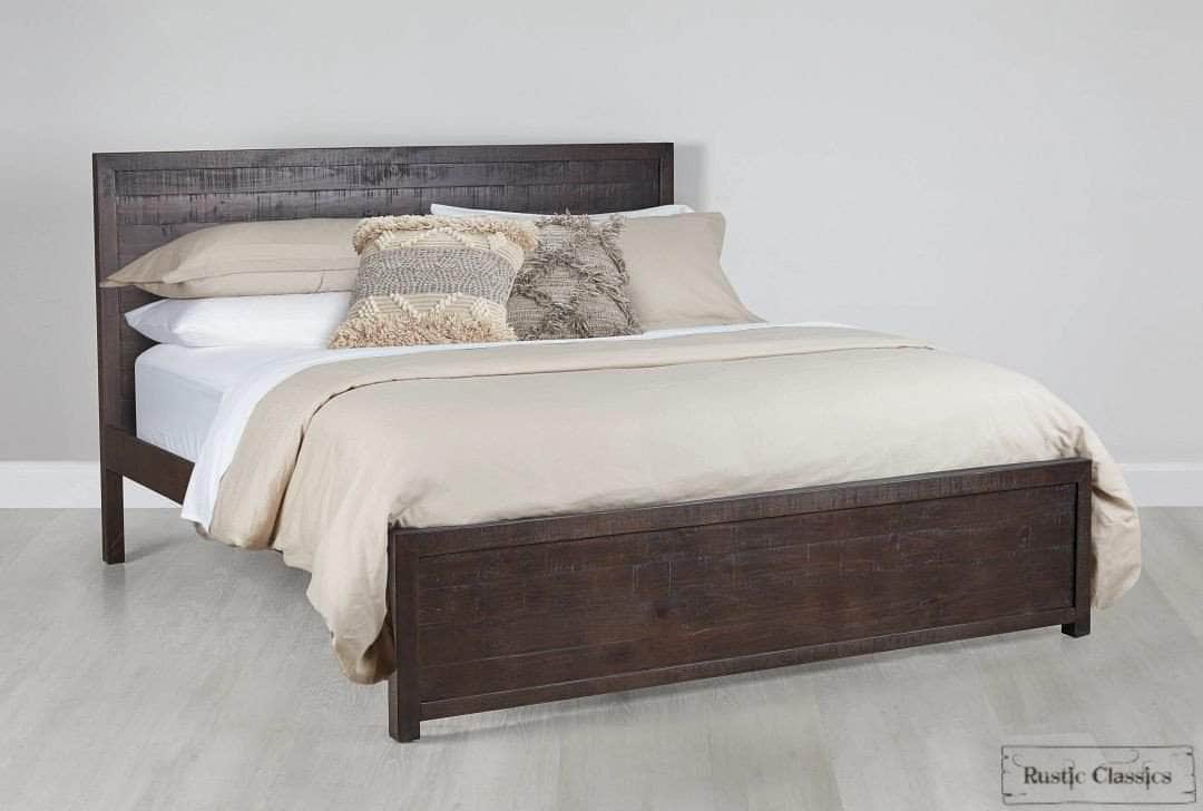 Whistler Reclaimed Wood Platform Bed - Brown Solid Wood Frame - Queen & King Size - Eco-Friendly Bedroom Furniture for Modern Farmhouse & Rustic Decor