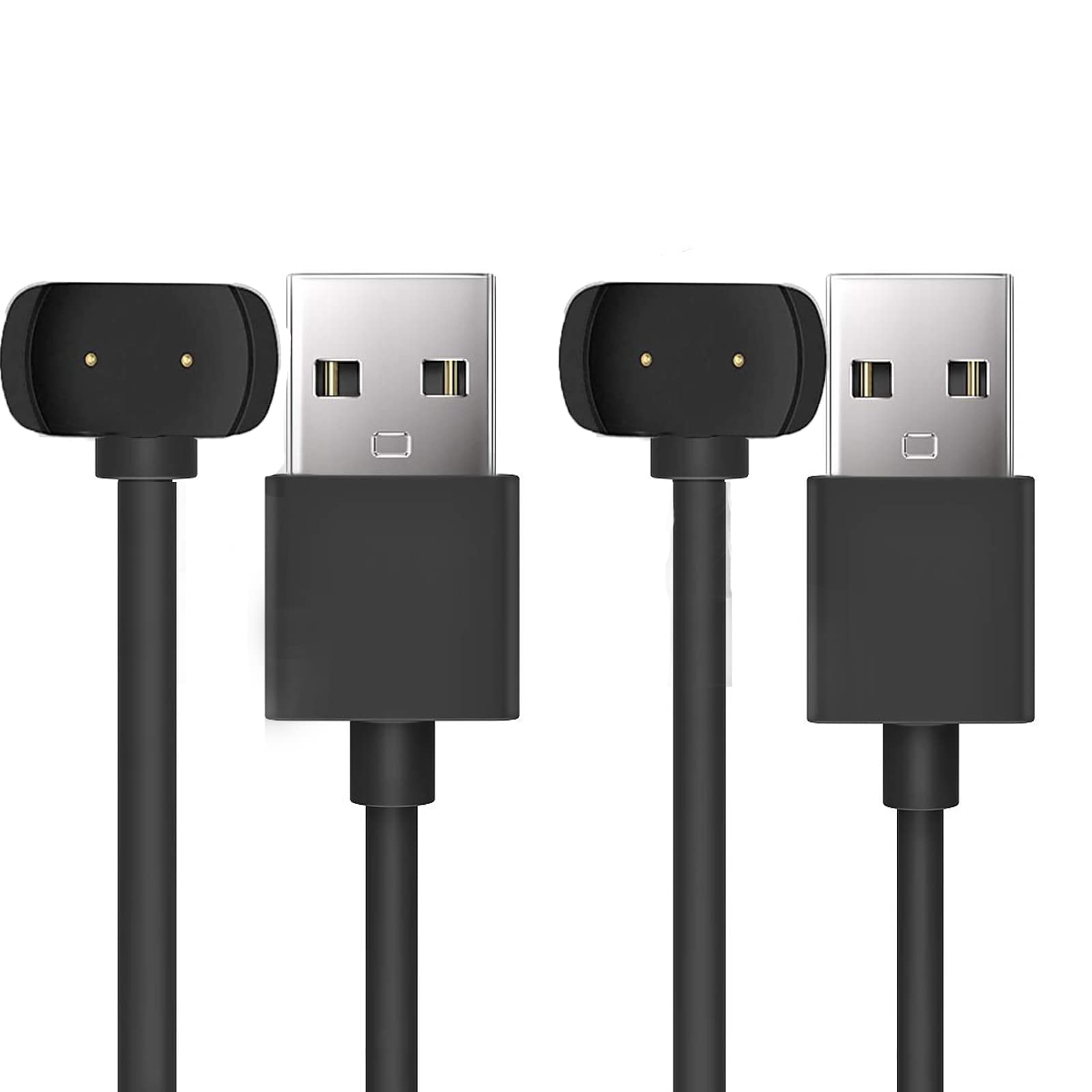 Amazfit T-Rex 2 Charger Replacement - 2 Pack USB Charging Cable for Amazfit GTR 3 Pro/GTR 3/GTS 3 Smartwatch (Black) - Perfect for Travel, Gym & Daily Charging Needs