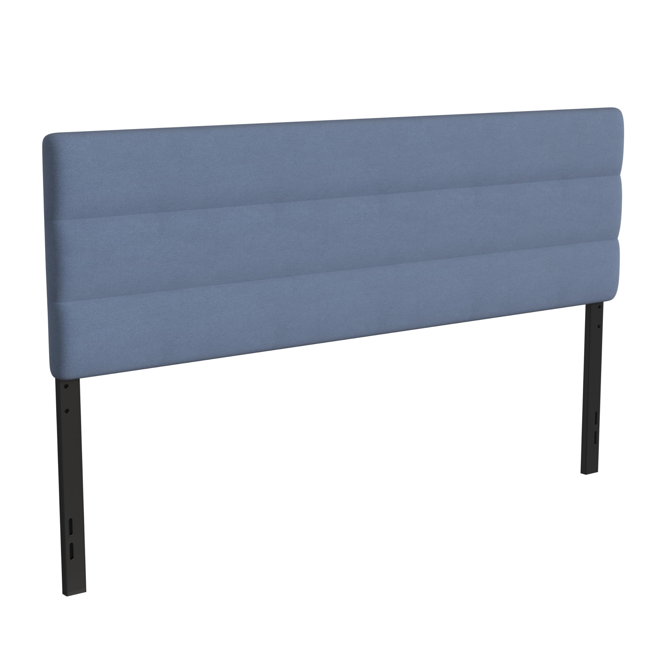 Emma & Oliver Gannon King Headboard - Blue Fabric Upholstered Adjustable Height Bed Headboard - Easy 30-Min Assembly - Fits Most Bed Frames (Not Included) - Perfect for Master Bedroom Decor & Guest Room Upgrade