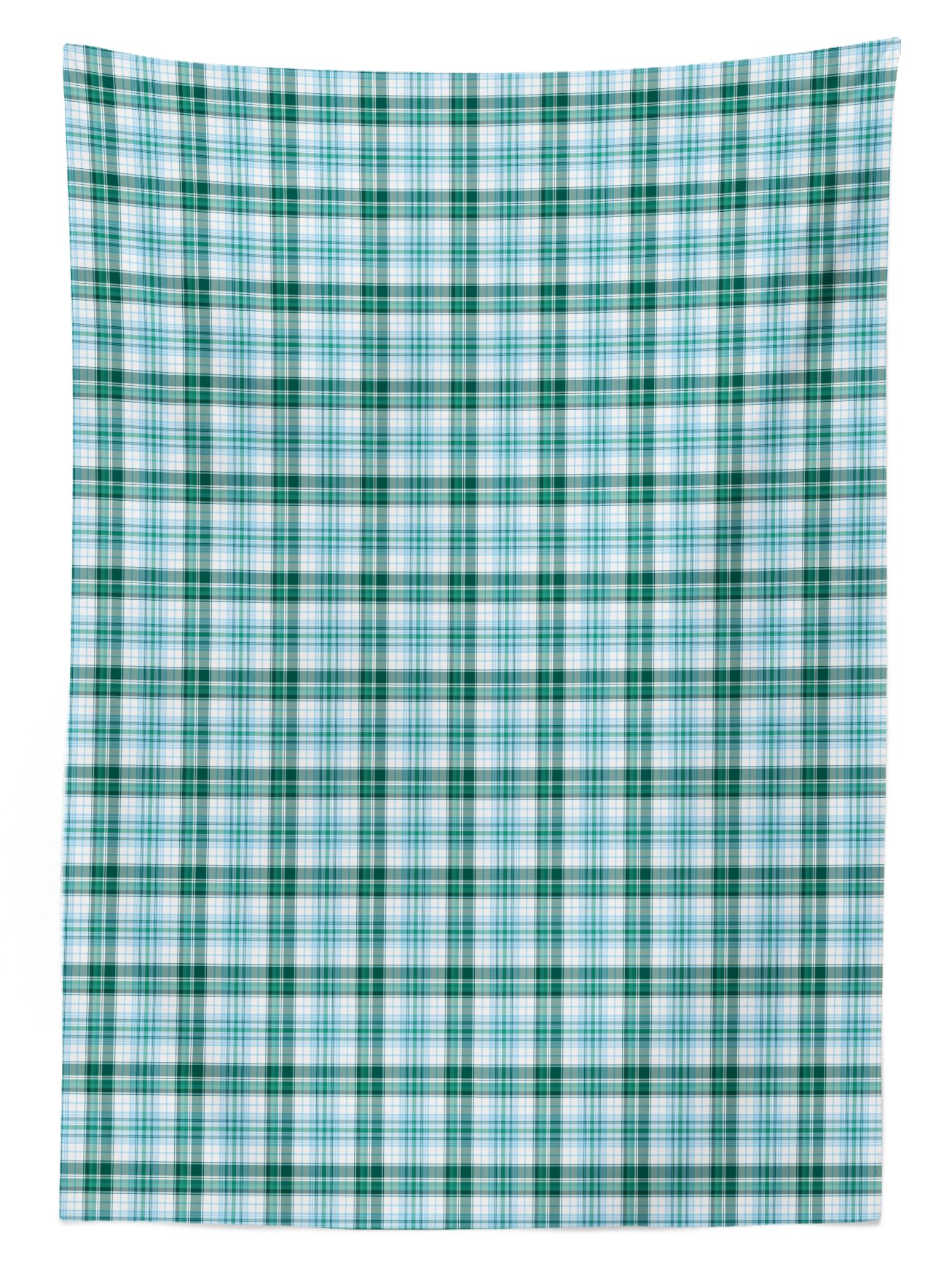 Ambesonne Turquoise Outdoor Tablecloth - Abstract Checkered Squares Geometric Pattern, Washable Picnic Table Cover 58