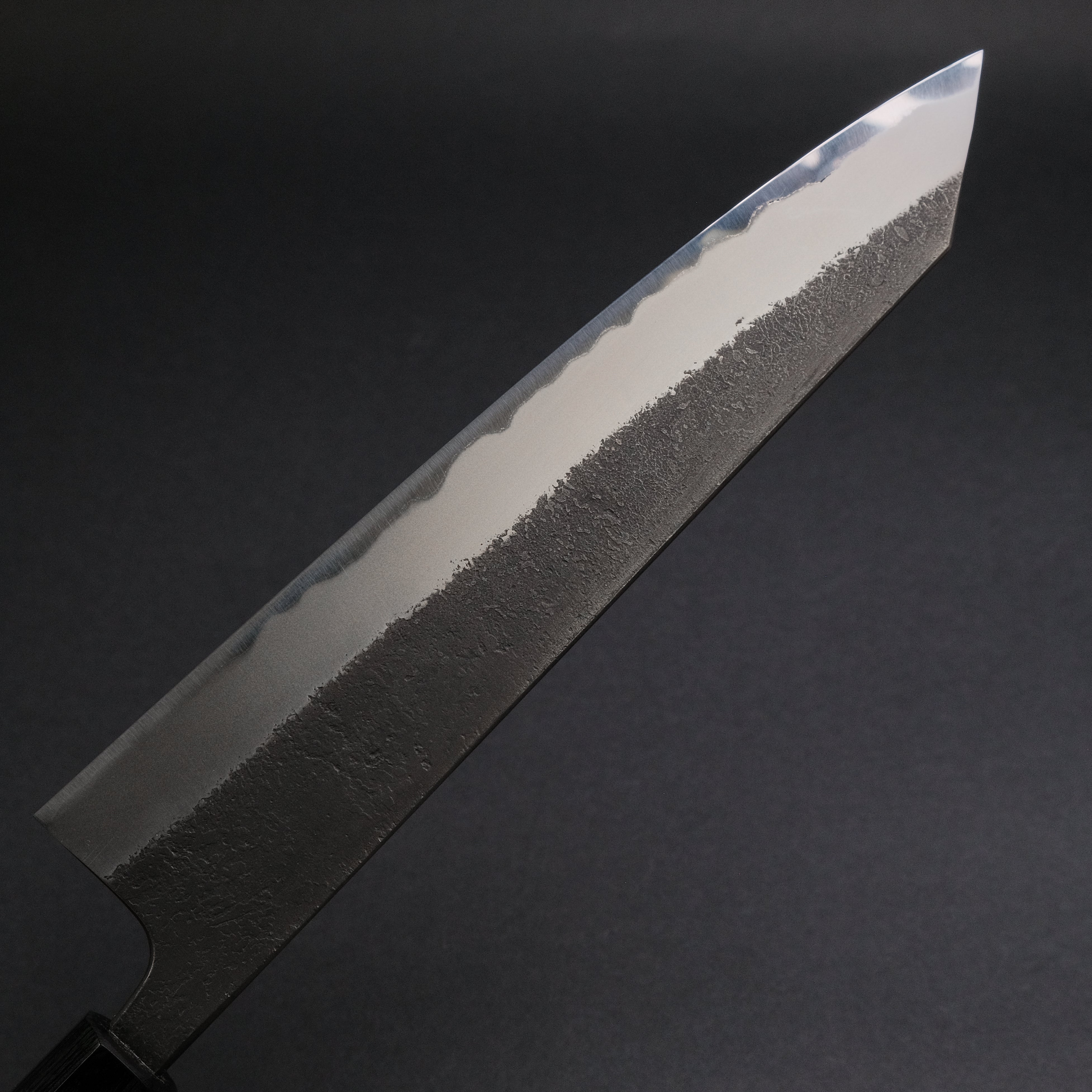 Akifusa Wakui Kurouchi Nashiji Blue #2 Kiritsuke Gyuto 240mm Japanese Chef Knife with Ebony Handle - Professional Kitchen Knife for Sushi, Meat, Vegetables - Discounted Sale