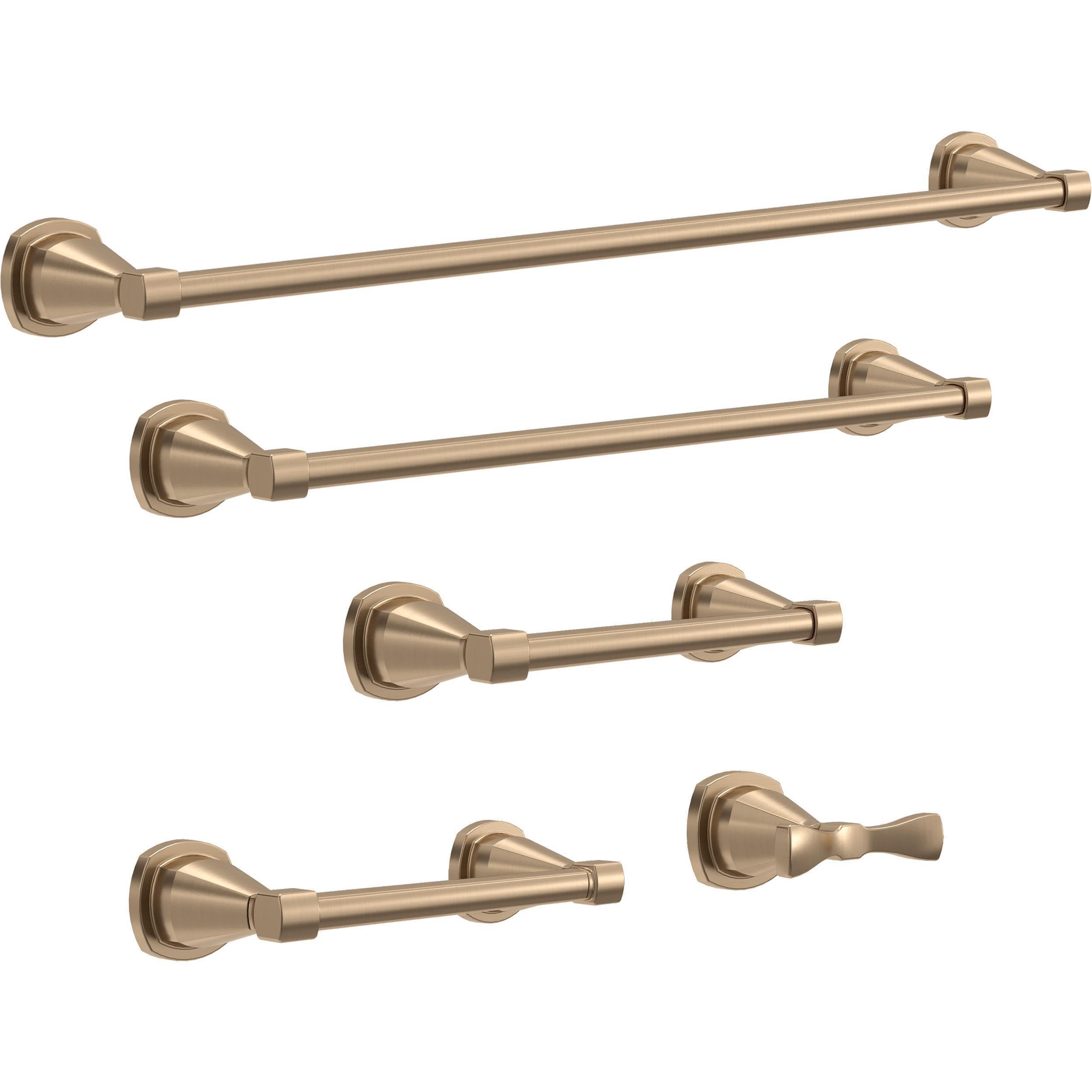 Delta Faucet 77655-CZ Stryke Double Post Pivoting Toilet Paper Holder in Champagne Bronze - Durable Bathroom Accessory for Modern Homes & Luxury Hotels