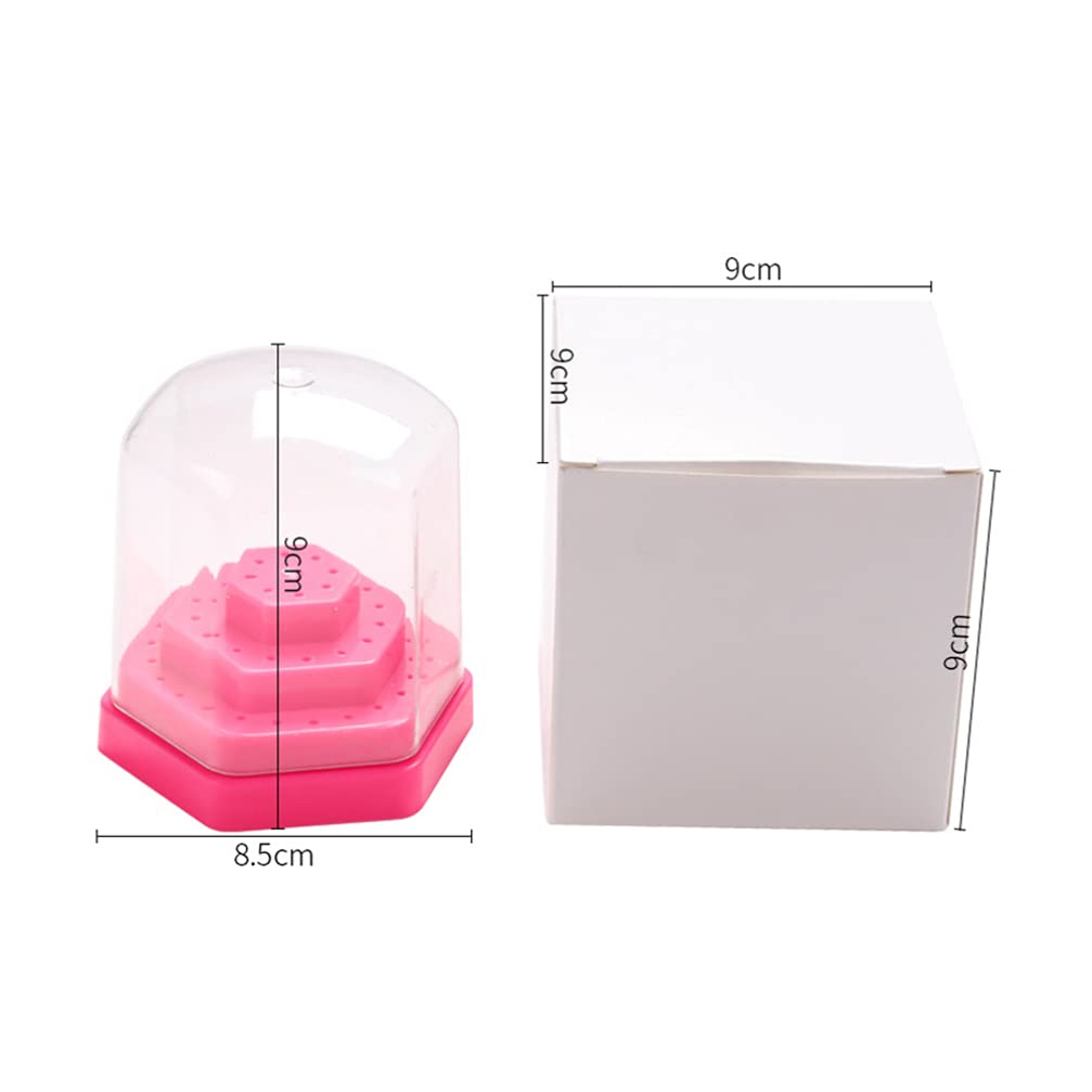 2-Piece Nail Drill Bits Organizer & Storage Box - Grinding Head Display Stand for Nail Drill Accessories - Perfect for Salon, Home Manicure & Nail Art Professionals