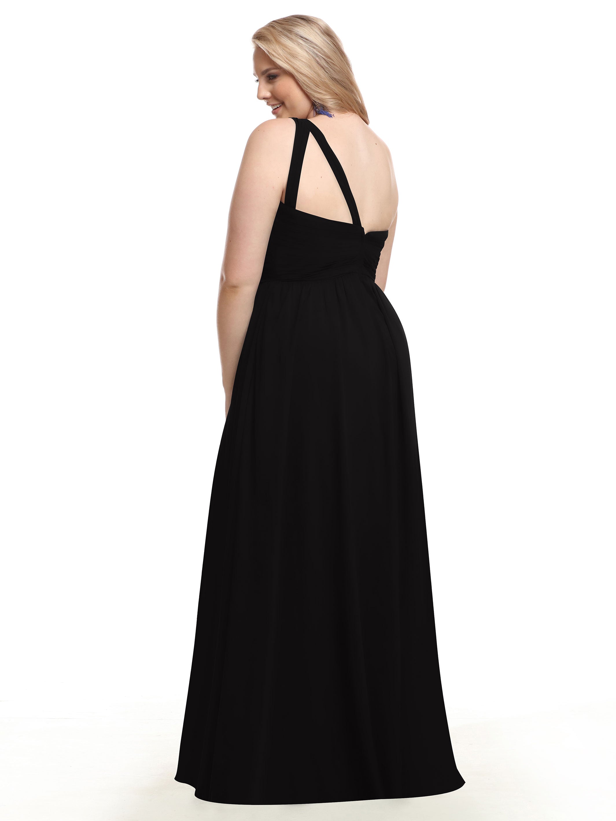 Elegant One Shoulder A-Line Chiffon Bridesmaid Dress with Ruching - Perfect for Weddings, Formal Events & Special Occasions (Style #80047)