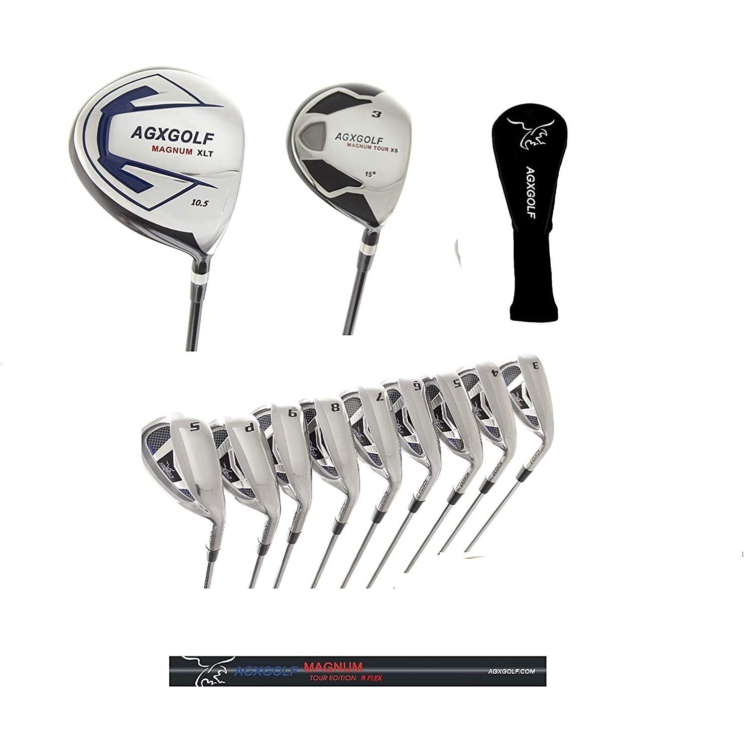 AGXGOLF Men's Right-Handed XS Golf Club Set - 460cc Graphite Driver, 3 Wood, 3-9 Irons, PW+SW, Putter & Stand Bag (Custom Length) - Perfect for Beginners & Intermediate Golfers on the Course or Driving Range