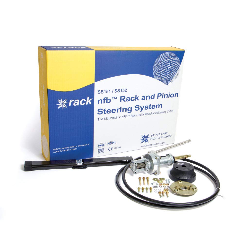 Sierra SS15115 SeaStar NFB Pro Rack Single Cable Steering System - 15 Foot Marine Boat Steering Kit for Smooth Control | Perfect for Fishing Boats, Yachts & Watercraft