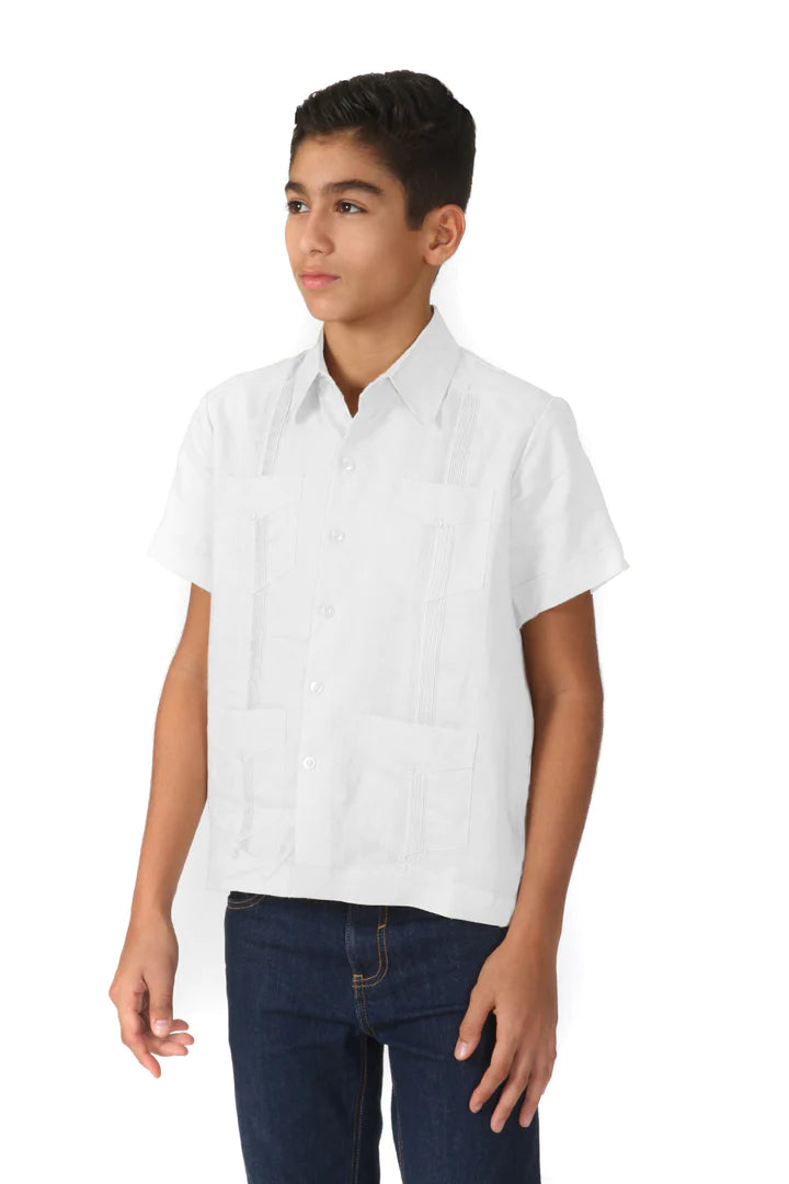 Boys Guayabera Shirt - Stylish & Comfortable (1645/1671) - Perfect for Summer Outfits & Special Occasions