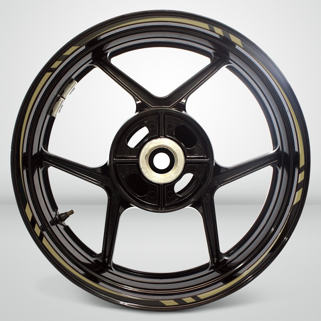 Stickman Vinyl Matte Gold Motorcycle Rim Decals - Compatible with Kawasaki Ninja 250 300 - Durable Wheel Stripe Kit for Sport Bike Customization & Protection