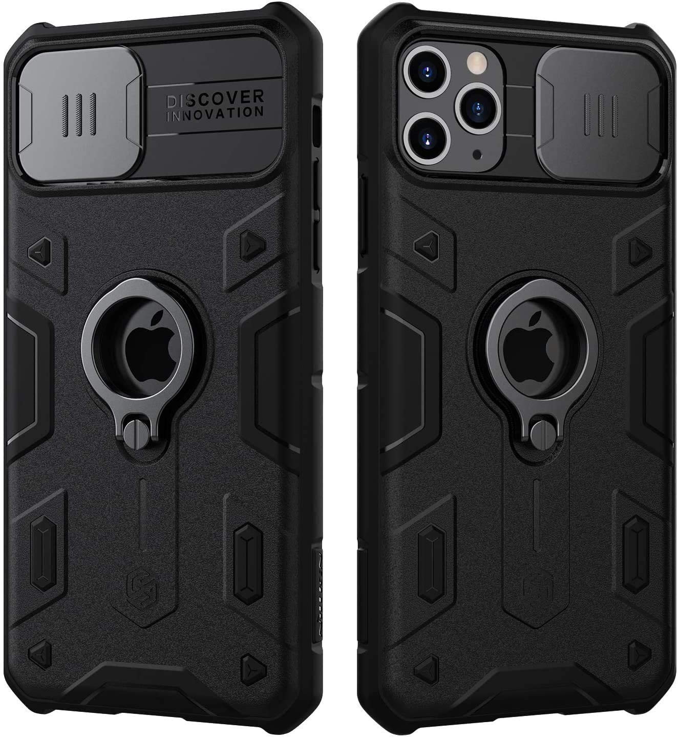 WEFOR Armor iPhone 11 Pro Max (6.5 inch) Case - Shockproof Hybrid Cover with Built-in Kickstand & Camera Lens Protector | Hard Plastic Back & Soft Silicone Bumper | Perfect for Outdoor Activities, Travel & Daily Protection (Black)