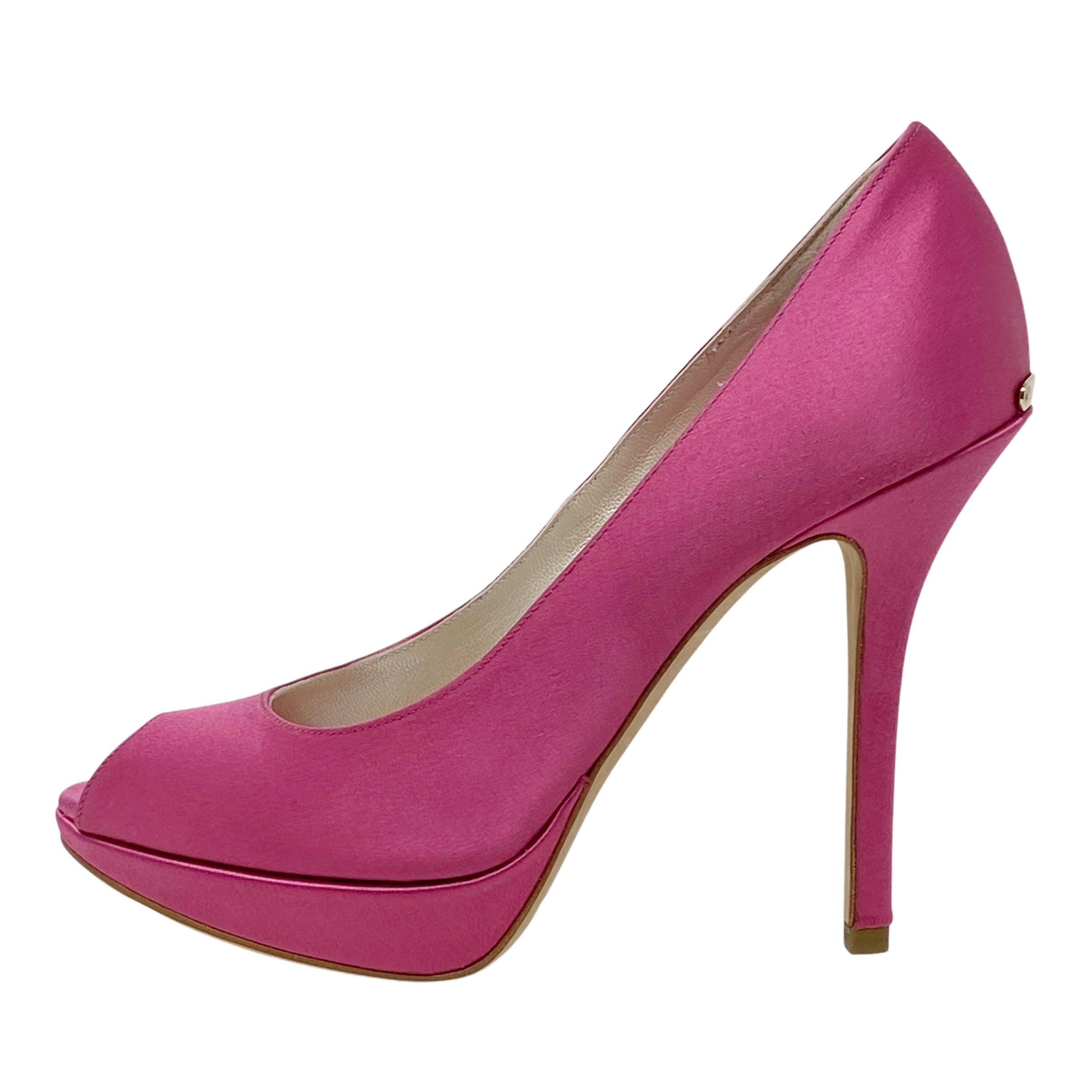 Dior Pink Miss Dior Peep Toe Pumps Women's Heels Size 35.5 - Perfect for Weddings, Parties & Evening Events