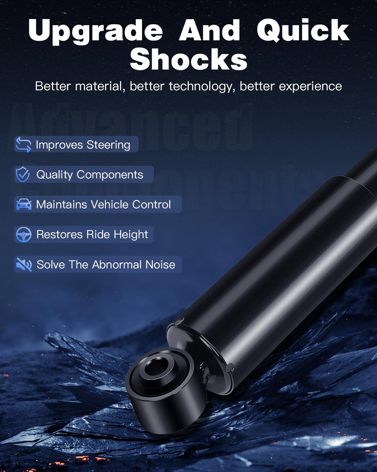 ECCPP Gas Rear Shock Absorbers for Honda Accord 2001-2002, Acura MDX 1999-2004, Honda Odyssey 1999-2004, Honda Pilot 2003-2008 - Pair Replacement (Part #344353) | Smooth Ride & Enhanced Suspension for City Driving & Off-Road Adventures