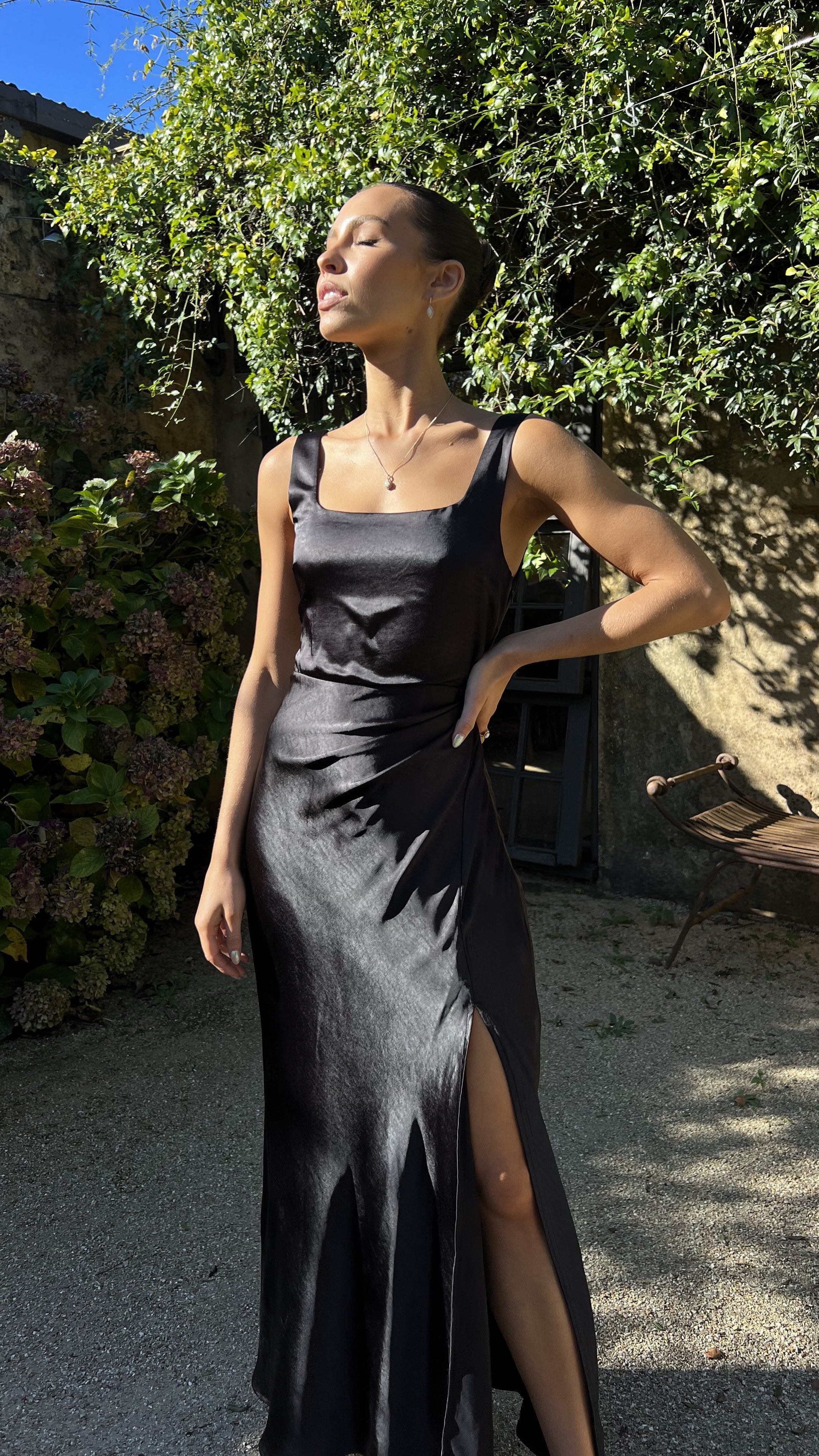 Alaria Maxi Dress for Women - Elegant Black Long Summer Dress for Beach, Vacation & Casual Wear
