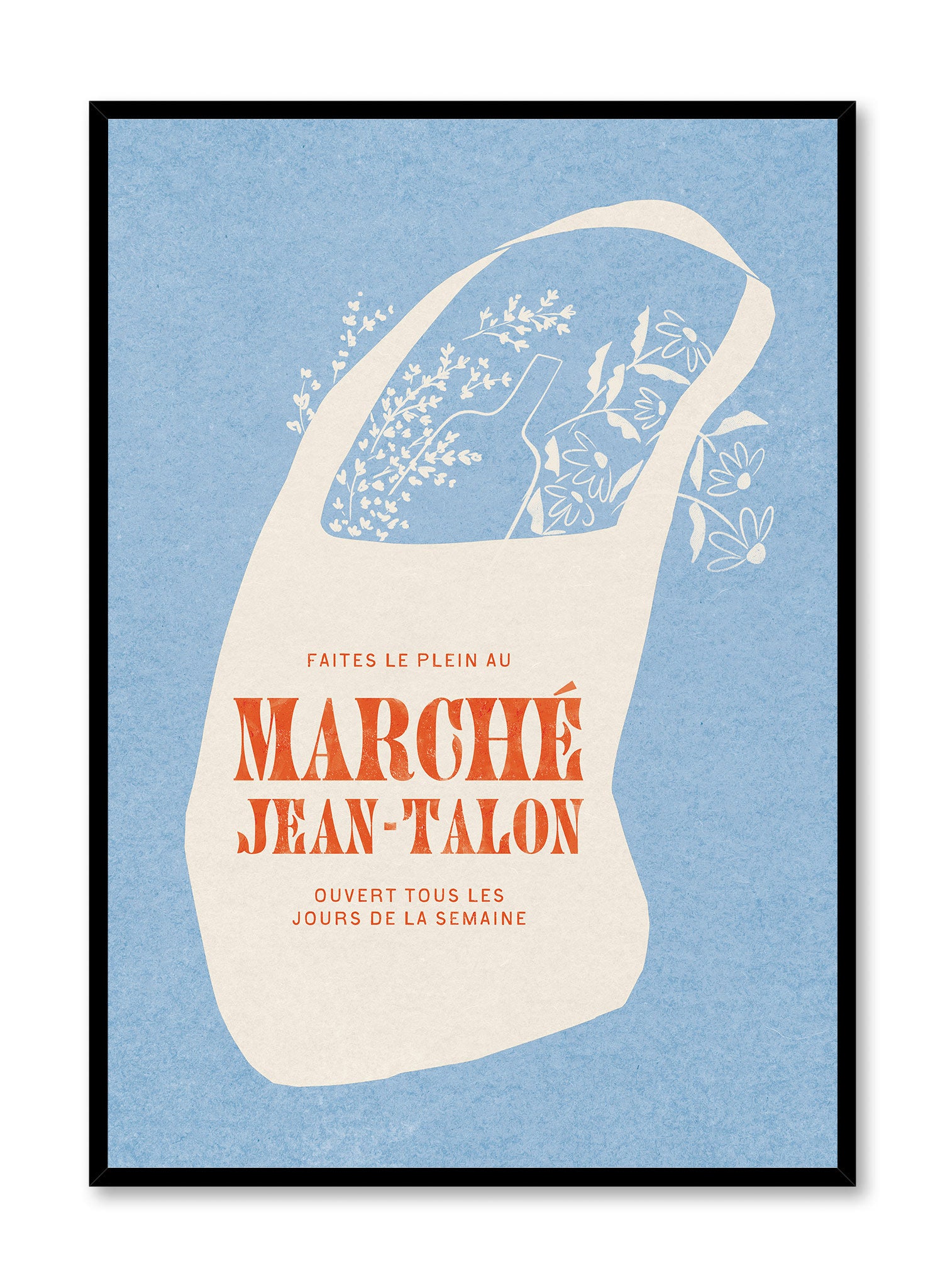 Vintage Jean Talon Market Poster - Montreal Farmers Market Wall Art Decor for Kitchen, Cafe & Office