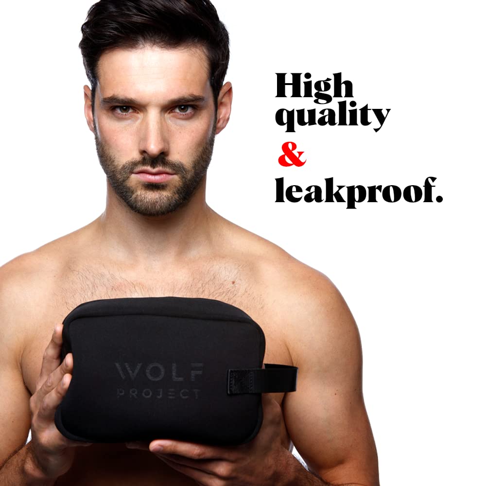 Wolf Project Neoprene Dopp Kit for Men - Waterproof Toiletry Travel Bag with Organizer Pockets | Perfect for Gym, Business Trips & Weekend Getaways