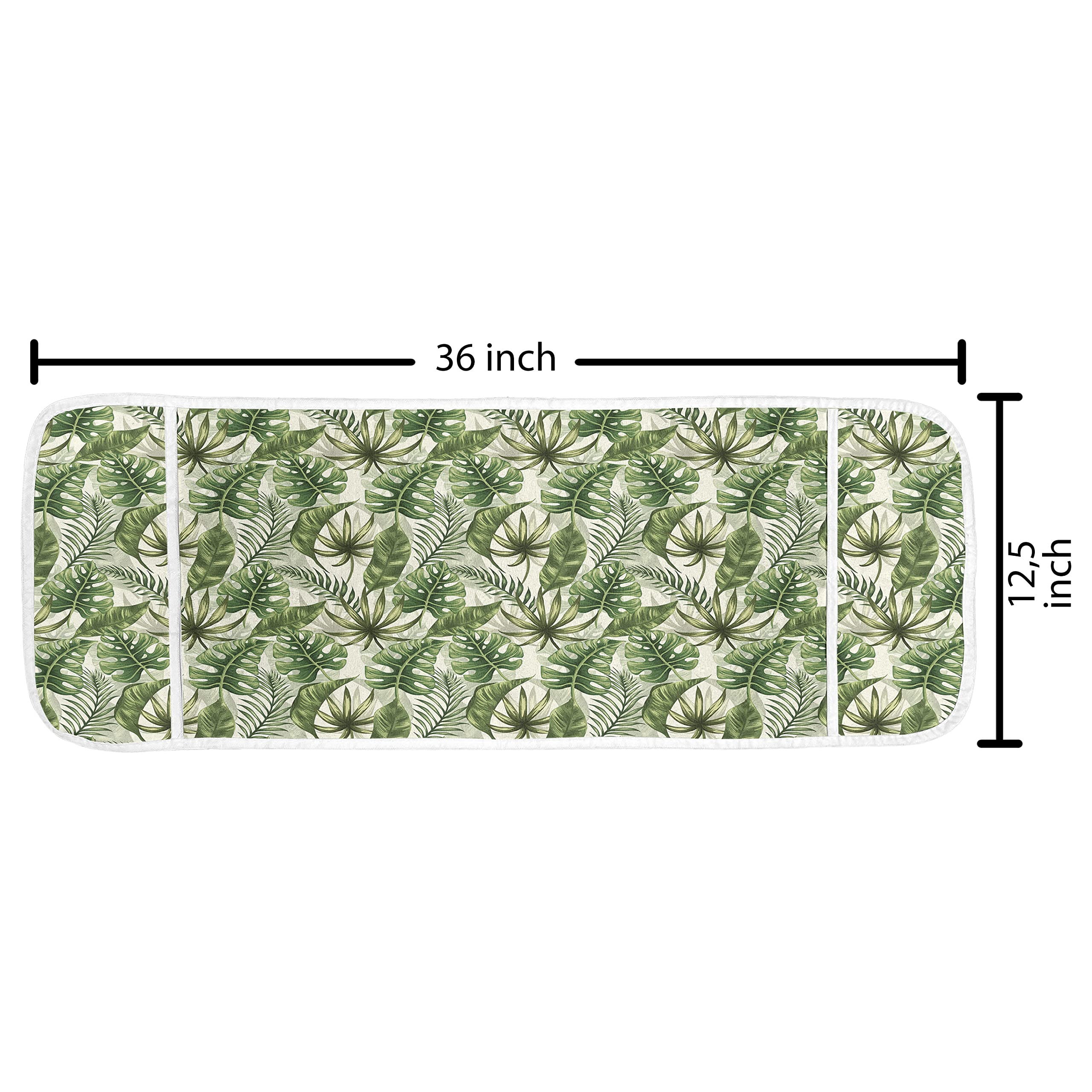 Ambesonne Monstera Leaf Microwave Cover - Waterproof Hawaiian Floral Kitchen Organizer with Pockets, 36