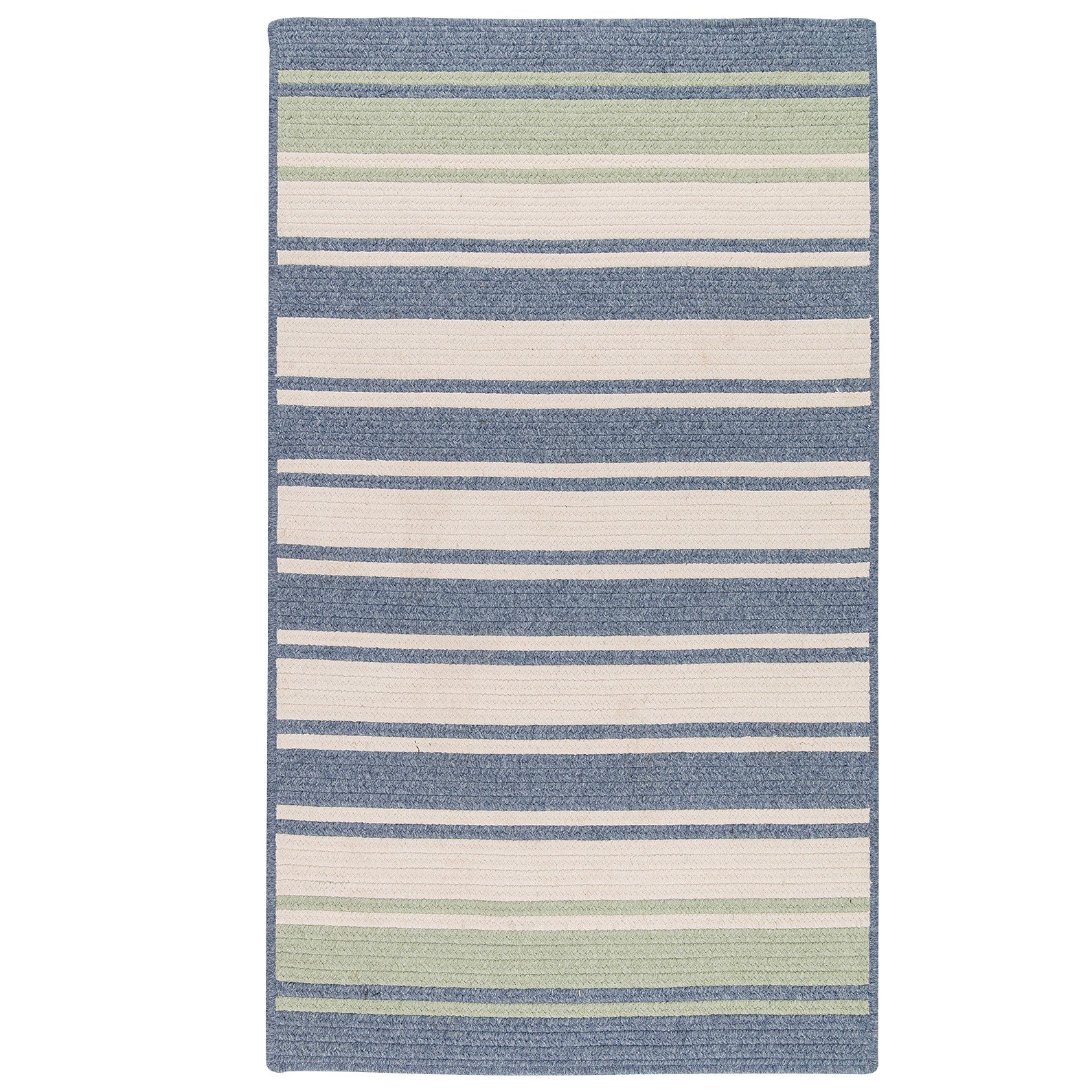 Frazada Stripe Area Rug 5' x 7' - Light Blue & Mint Handwoven Cotton Rug for Living Room, Bedroom & Boho Decor