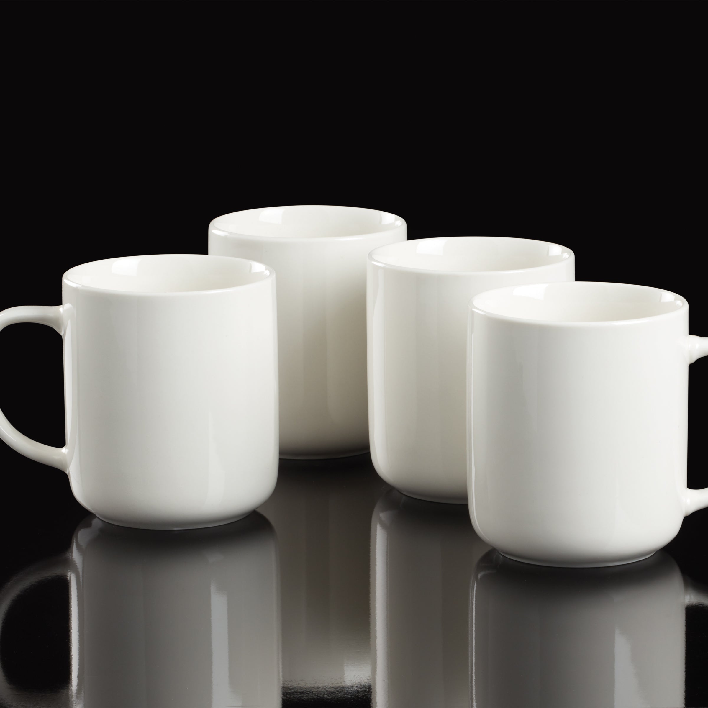 24 Seven White Ceramic Coffee Mugs Set of 4 - 12oz Durable Dishwasher Safe Cups for Home, Office & Restaurant Use