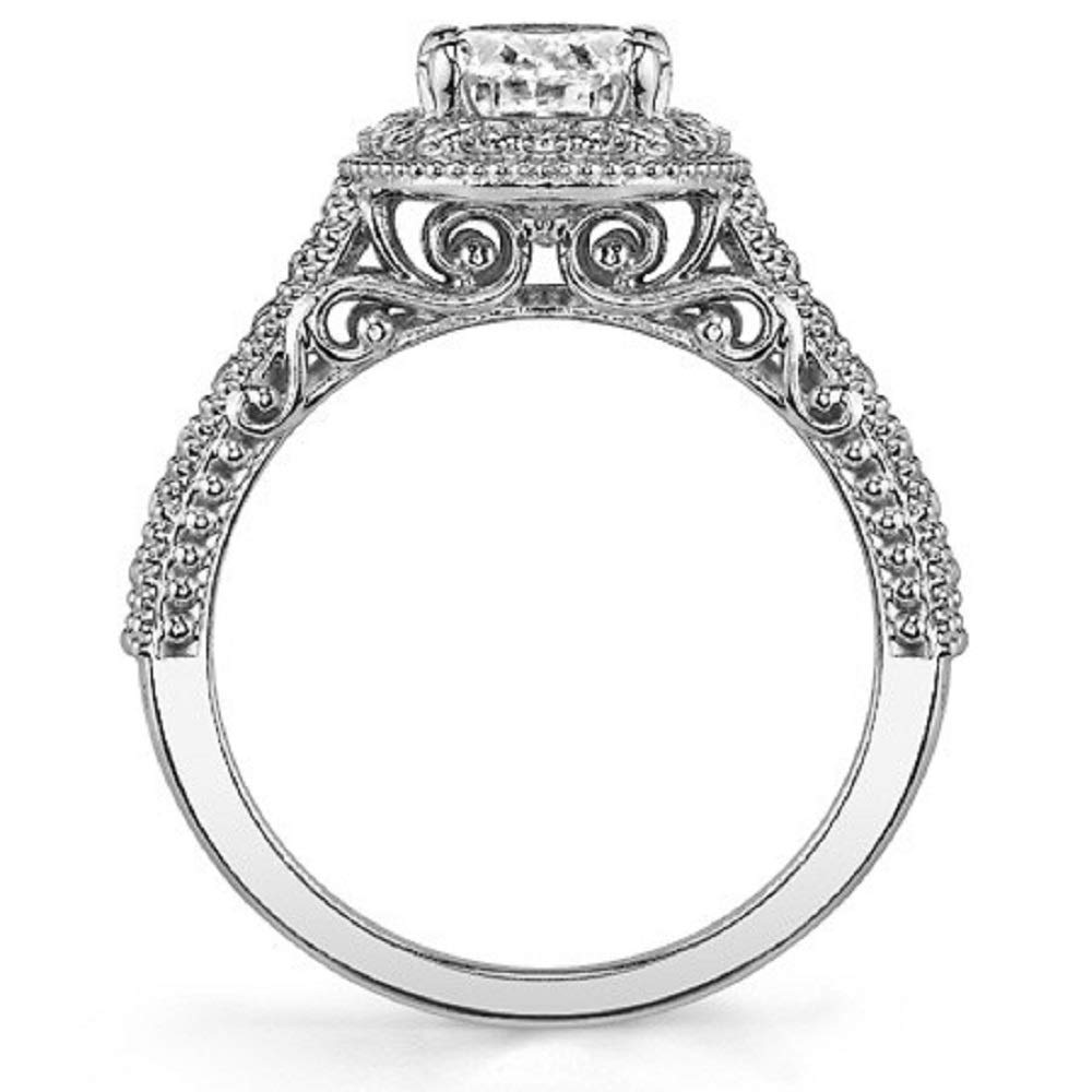 1.5 Carat Princess Cut Moissanite Vintage Solitaire Halo Engagement Ring - Wedding Band, Anniversary Promise Ring - Sterling Silver Jewelry Gift by Neerja Jewels - Perfect for Proposals, Weddings & Special Occasions