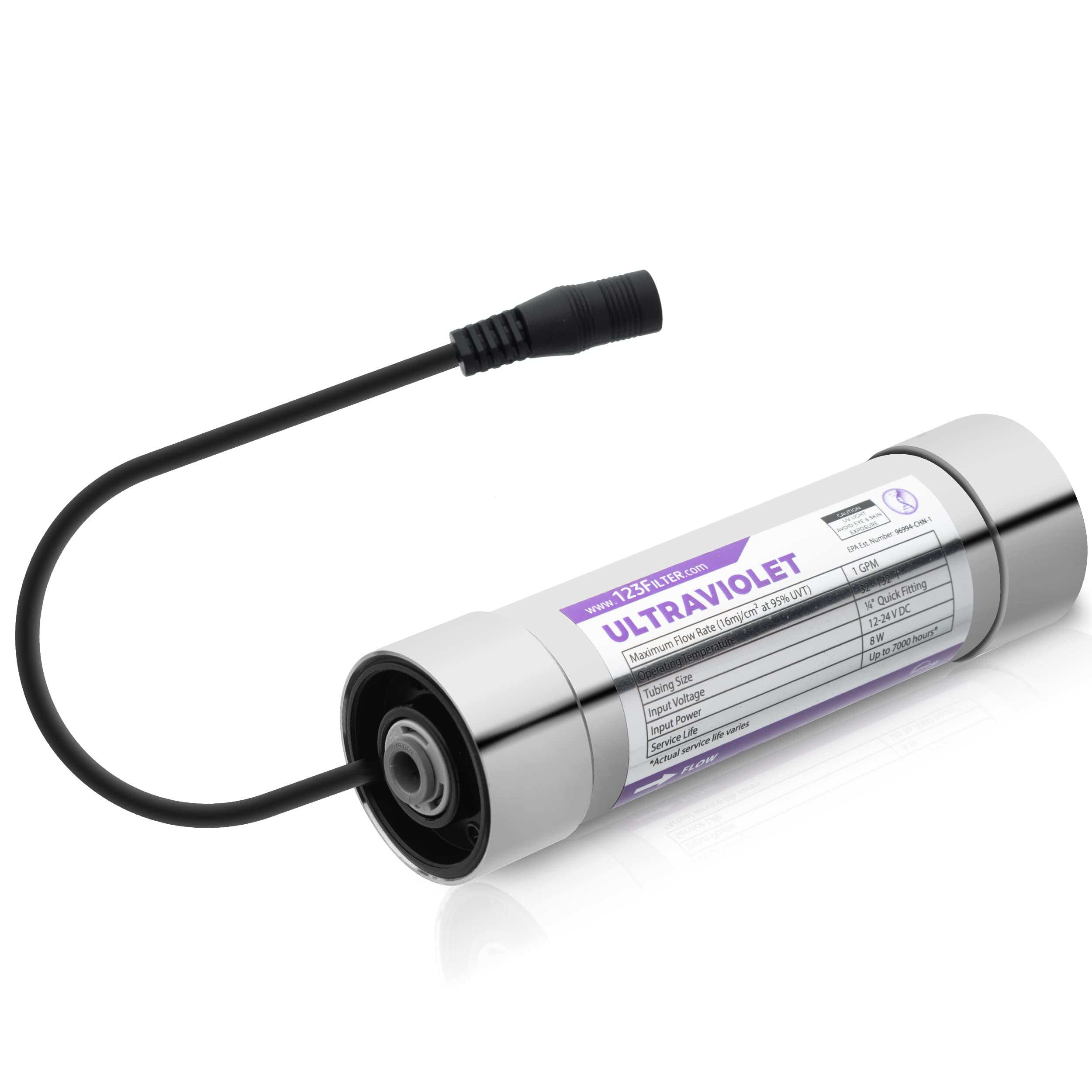iSpring UVF8 LED UV Water Filter System - Under Sink Water Purifier with Mercury-Free UV Light | Stainless Steel Add-on Kit for Clean Drinking Water | Perfect for Home, Office & RV Use