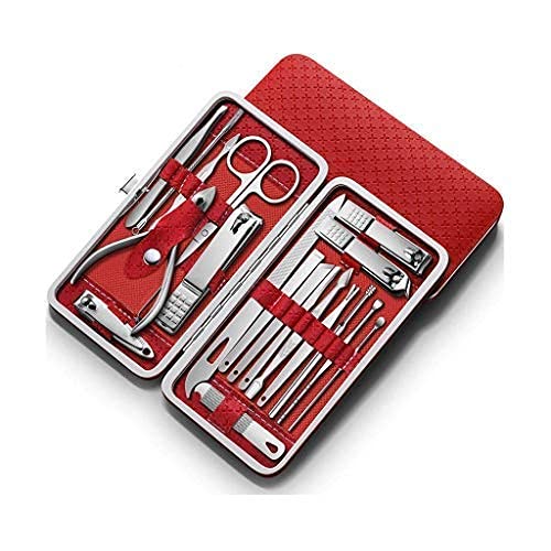 GELATO BEAUTY Professional 16-Piece Manicure Pedicure Kit - Stainless Steel Nail Clippers, Scissors & Grooming Tools in Leather Case - Perfect for Home Salon, Travel & Gift Giving