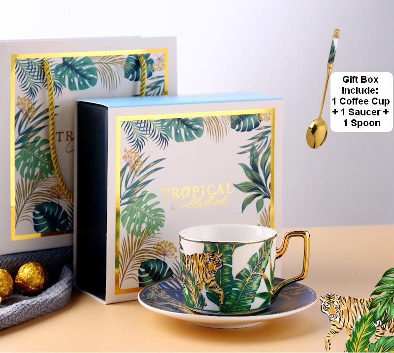 Elegant Butterfly Pattern Porcelain Coffee Cups with Gold Trim & Saucer Set - Perfect for Afternoon Tea, Gifts, and Home Decor - Includes Gift Box
