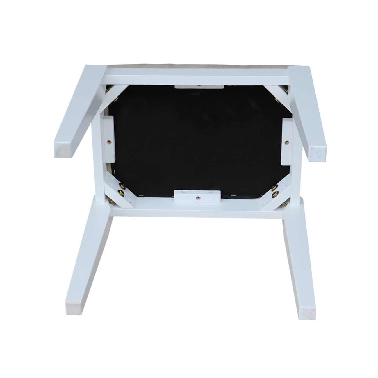 International Concepts Vanity Bench in Snow White - Elegant Dressing Table Stool for Bedroom, Bathroom & Makeup Area