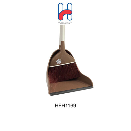 Heavy Duty Dustpan and Broom Set with Long Handle - 811015 (HFH1169) - Ideal for Kitchen, Garage, and Outdoor Cleaning