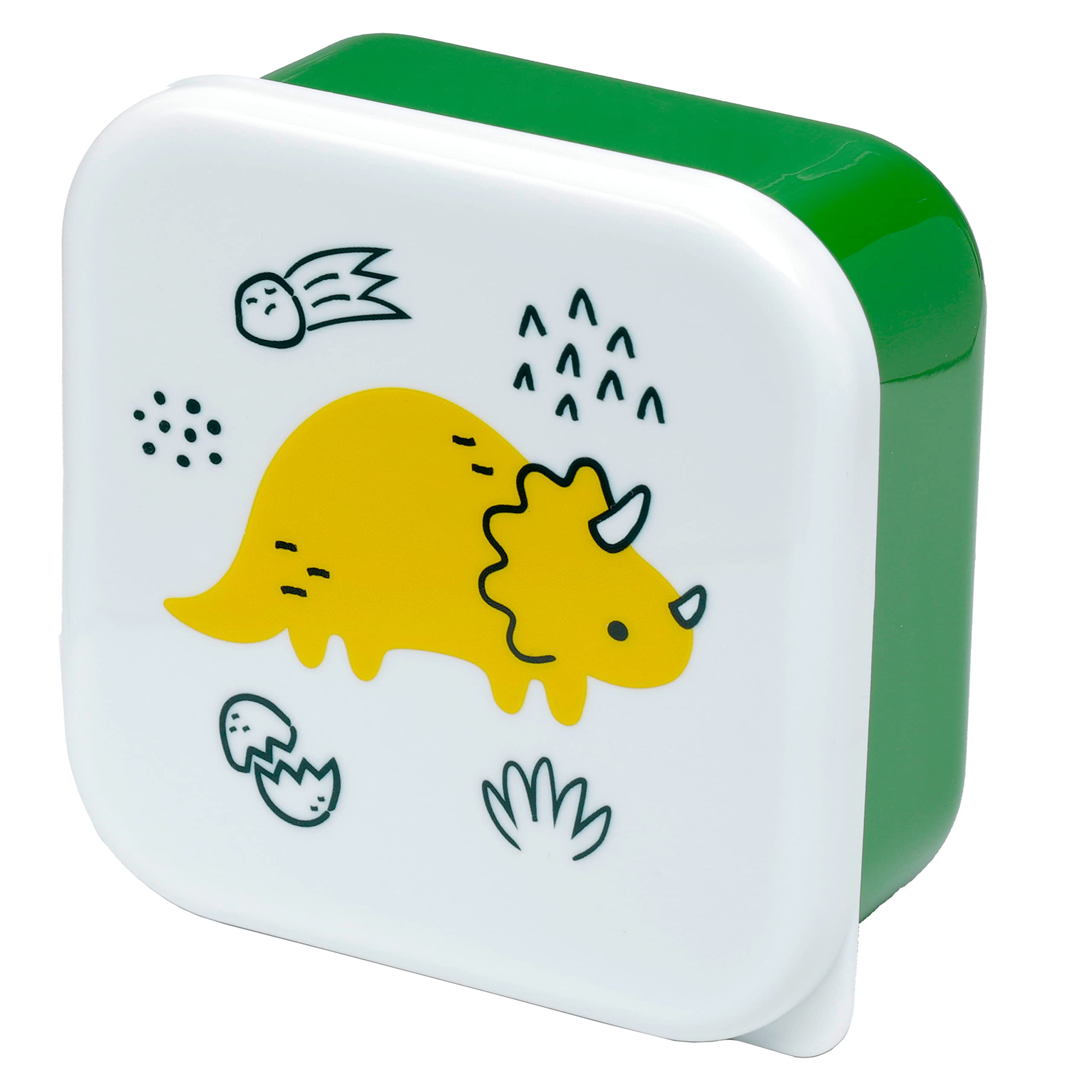 Puckator Dinosauria Jr 3-Piece Lunch Box Set with Multi-Compartment Storage (S/M/L) - Reusable Food Containers for Kids & Adults - BPA-Free Snack Boxes for School, Work & Picnics - Durable Lunch Containers with Secure Lids for Meal Prep & On-the-Go Eating