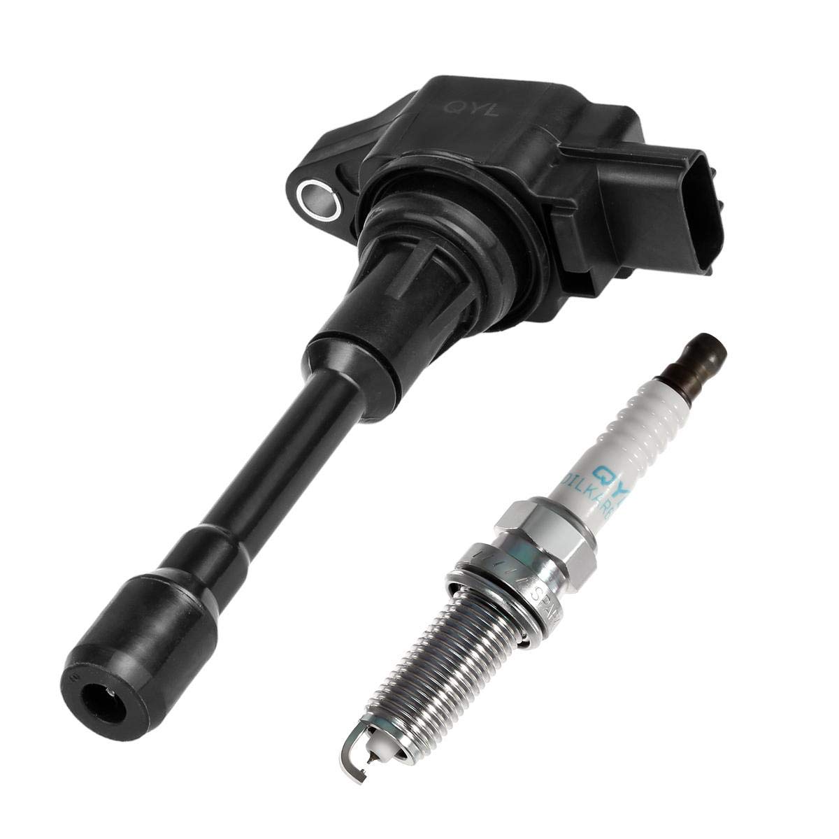 QYL Set of 4 Ignition Coils UF549 & Iridium Spark Plugs 9029 - Compatible with 2007-2014 Nissan Altima, Versa, Sentra, Rogue, Cube, QX60, NV200 (2.5L, 2.0L, 1.8L, 1.6L) - High Performance Engine Replacement Parts for Smoother Acceleration & Better Fuel Efficiency