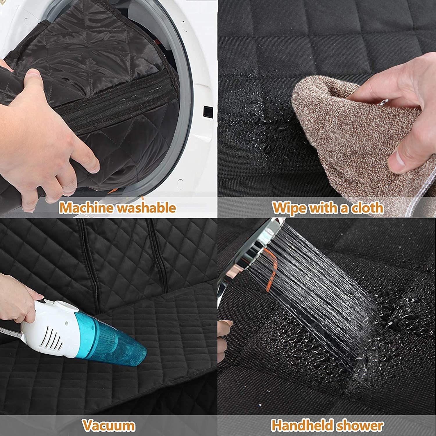 **Waterproof Dog Car Seat Cover for Back Seat - Non-Slip, Durable & Soft Pet Bench Seat Protector for Cars, Trucks & SUVs (Black) - Perfect for Travel, Outdoor Adventures & Daily Commutes**