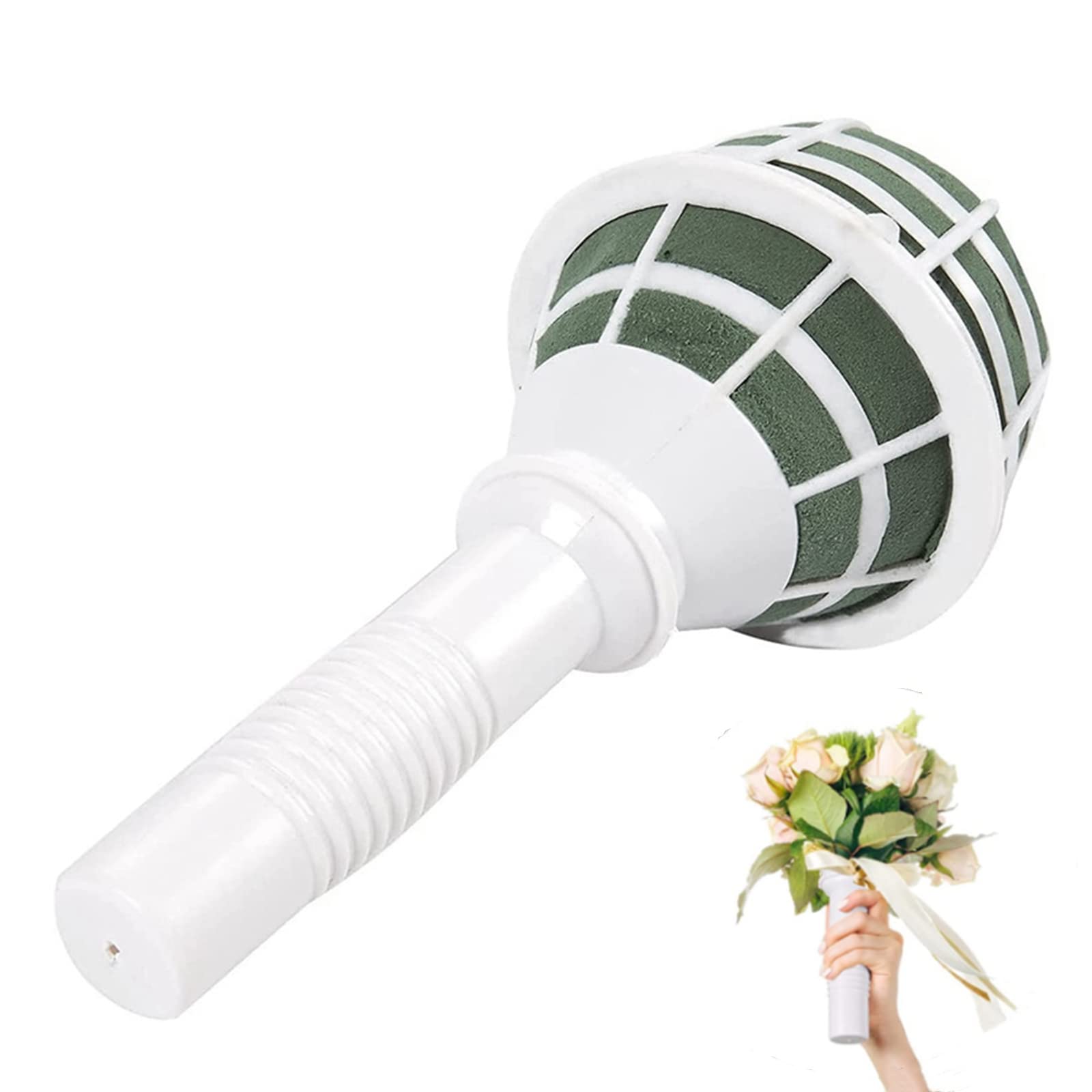 Lyellfe 12 Pack Flower Bouquet Holders - Wedding Bridal Bouquet Handles for Fresh & Artificial Flowers - Floral Arrangement & Gardening Supplies - Perfect for DIY Wedding Decor, Centerpieces & Home Floral Displays