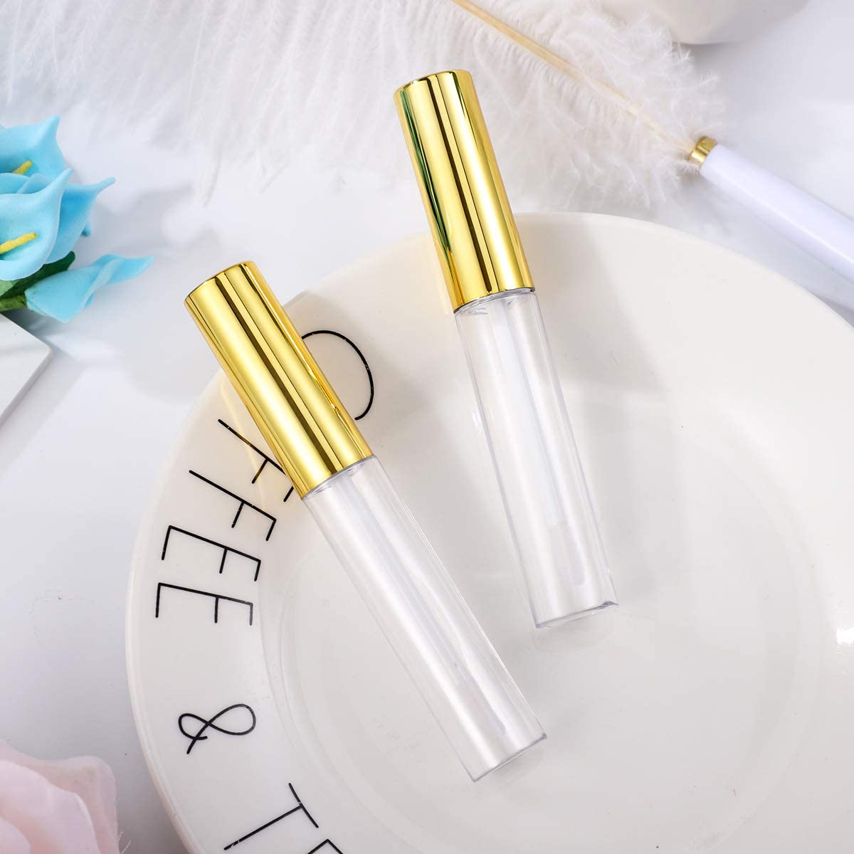 3-Pack 5ml Premium Unbreakable Plastic Travel Lip Gloss Containers - Clear Refillable Lip Care & Cosmetic Oil Bottles with Plug for Makeup, Skincare, DIY Beauty (Great for Travel, Home & Salon Use)