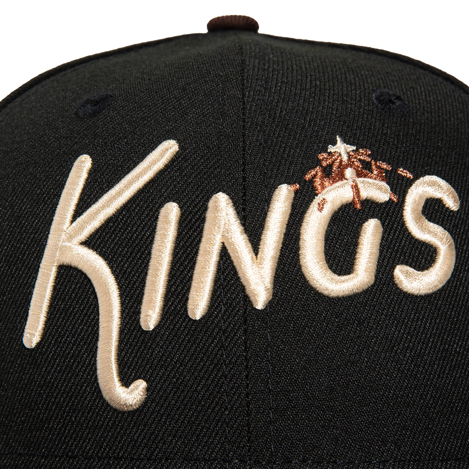 New Era 59Fifty Inland Empire 66ers Kings IE Patch Snapback Hat - Black & Brown Adjustable Baseball Cap for Men | Basketball Fan Gear, Streetwear Fashion Accessory
