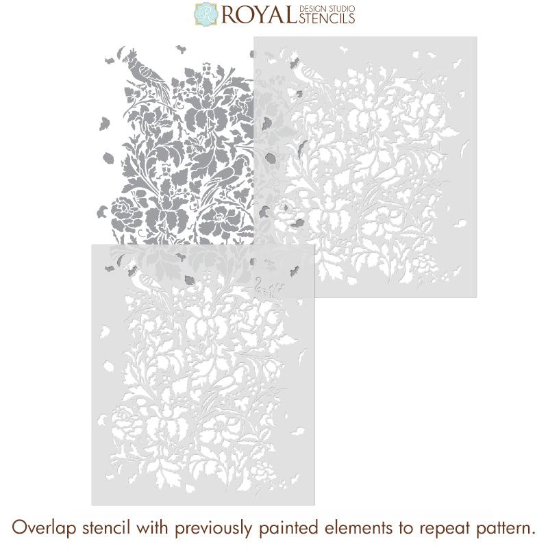 French Floral Damask Wall Stencil - Reusable DIY Painting Template for Home Decor, Bedroom, Nursery & Living Room - Perfect for Accent Walls, Furniture & Craft Projects