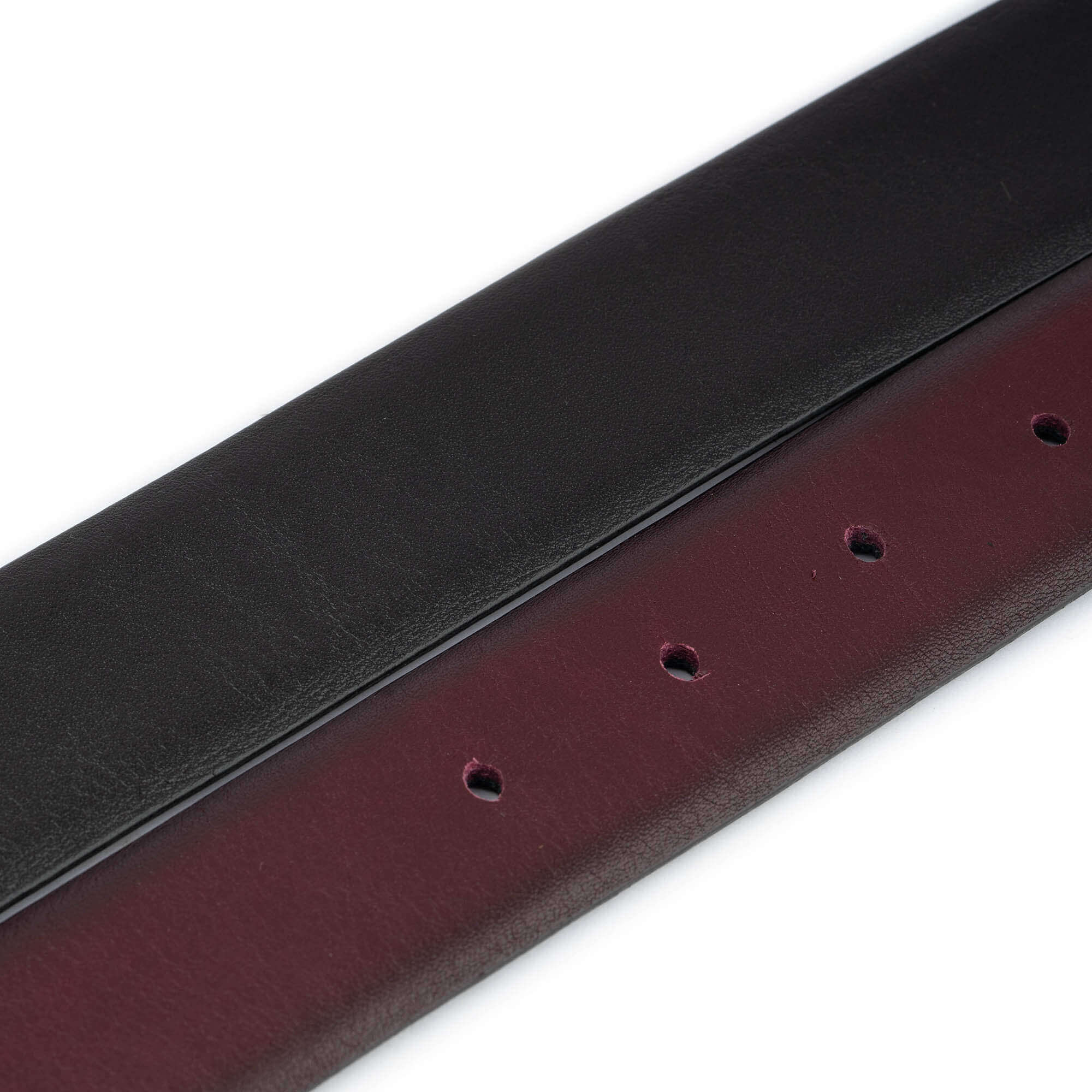 Montblanc Men's Reversible Belt - Burgundy & Black Calf Leather Strap with Buckle Replacement | Formal & Casual Wear
